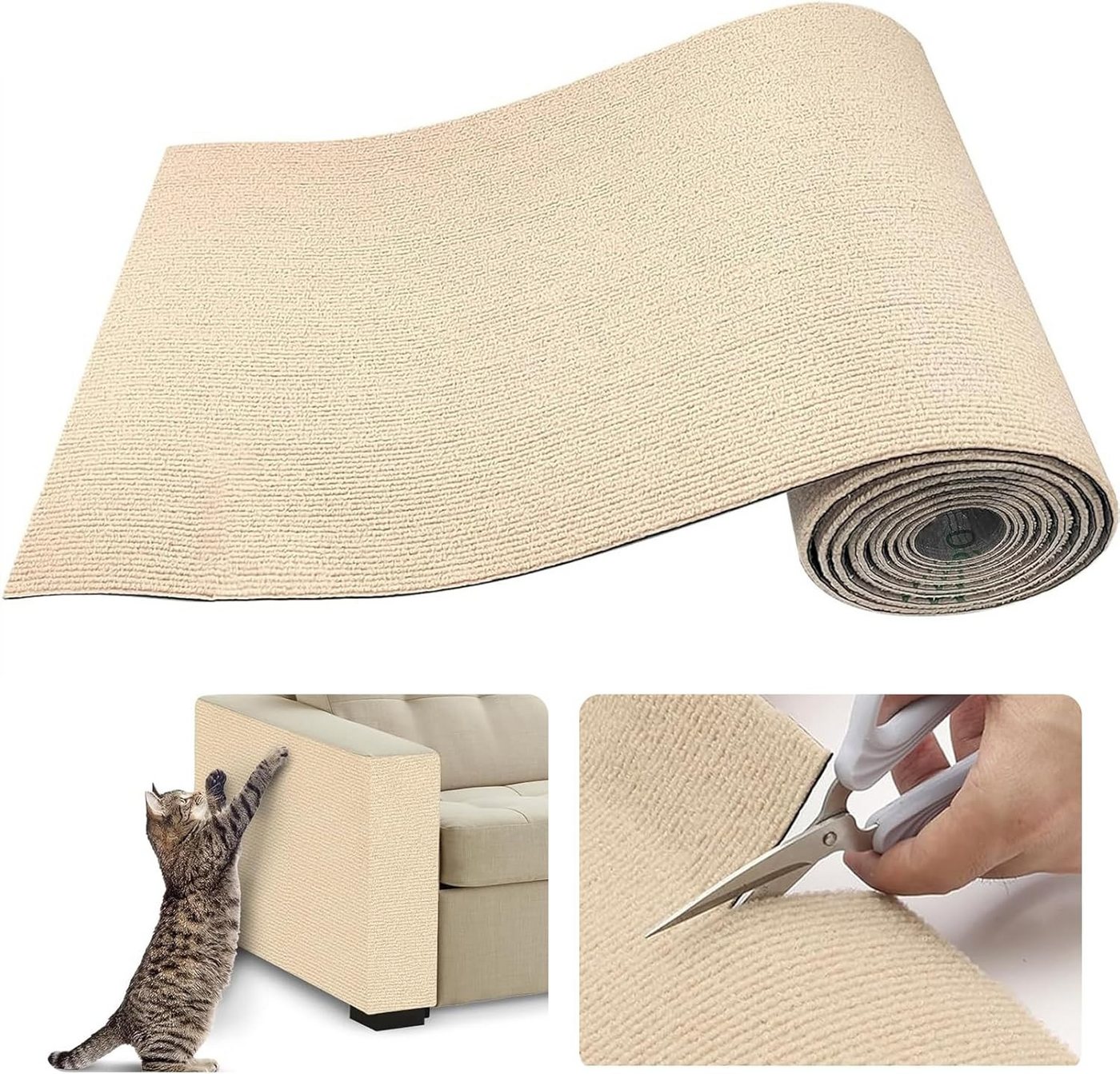 Refined Living Kratzmatte Selbstklebende Katzenkratzmatte 40x200cm,kratzmatte katze,Kratzteppich, (Kratzmatte Sofa, Katzen Möbel Schutz, DIY Kratzpad, Kratzschutzmatte, Katzenteppich, Krallenpflege,kratzmatte katze, kratzmatte katze wand, kratzmatte selbs