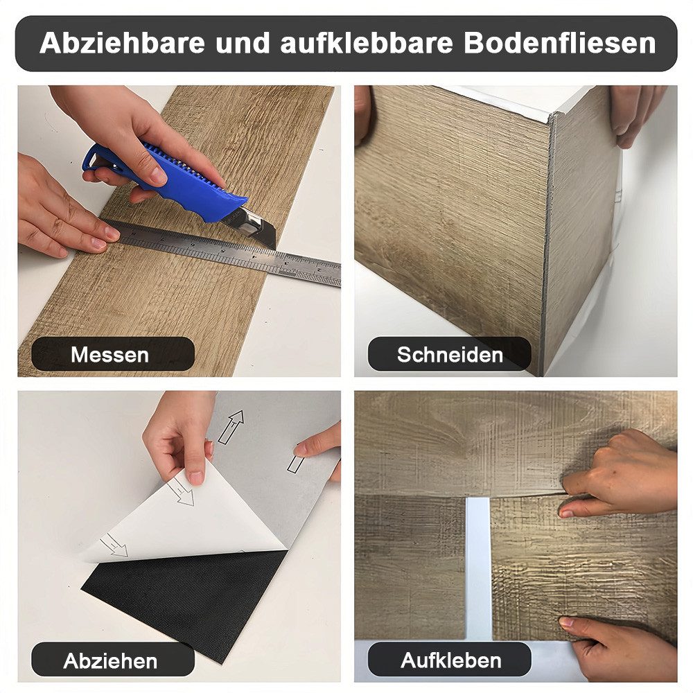 GLIESE Vinylboden Selbstklebend für Küche, Badezimmer, Boden, Flur