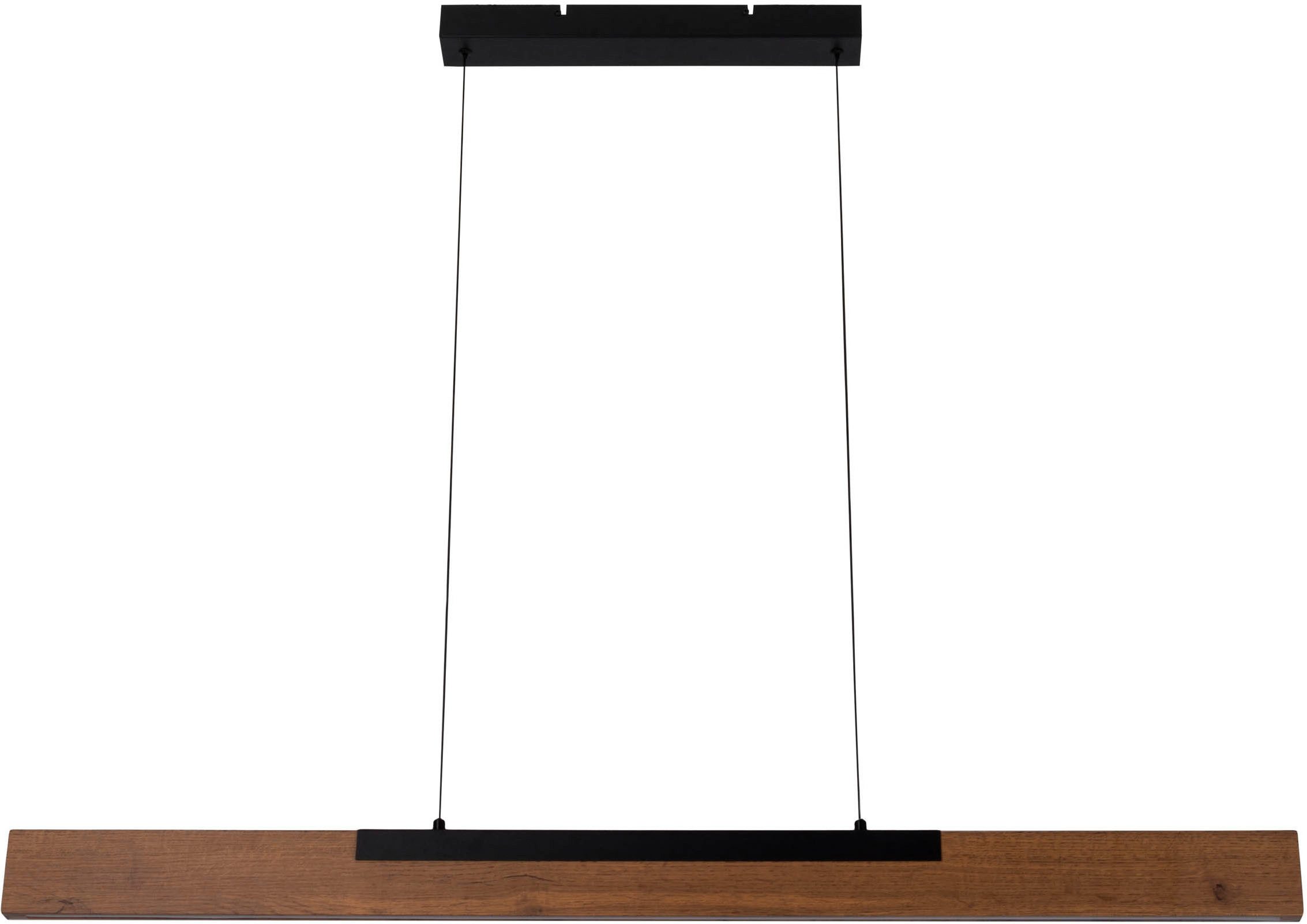 näve LED Pendelleuchte Wilma, Dimmfunktion, Memoryfunktion, LED wechselbar, Warmweiß, mit Holz, dimmbar per Wandschalter, Memoryfunktion, höhenverstellbar