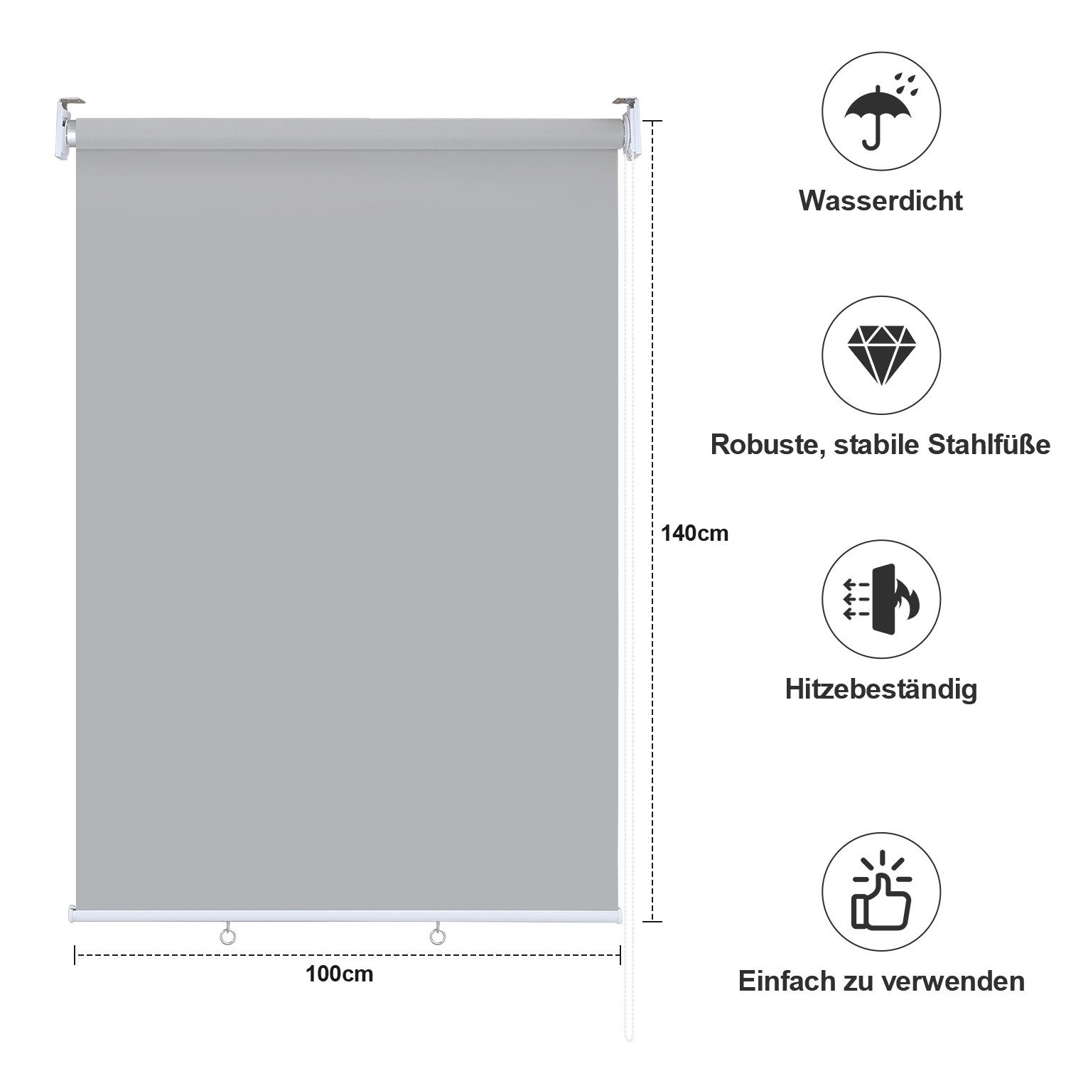 Clanmacy Senkrechtmarkise Vertikalmarkise Balkonrollo Doppelrollo Außenroll günstig online kaufen