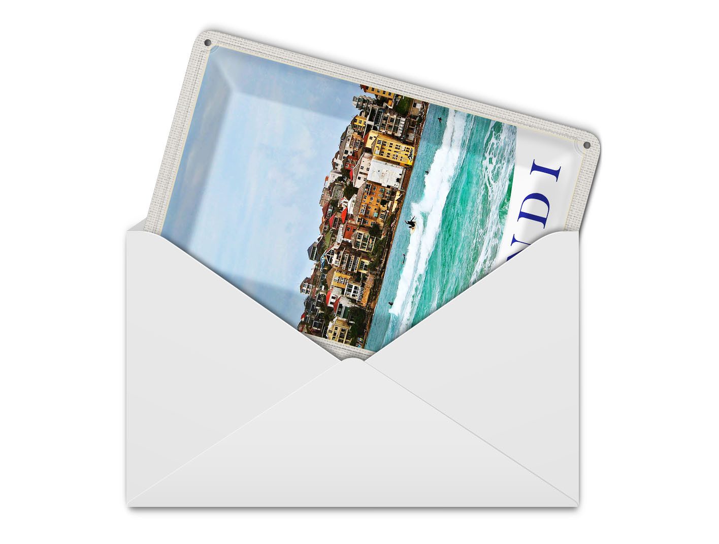 Femer GmbH Postkarte Reise 10x14 cm Bond Australien Surfen Meer Wellen, unfrankiert