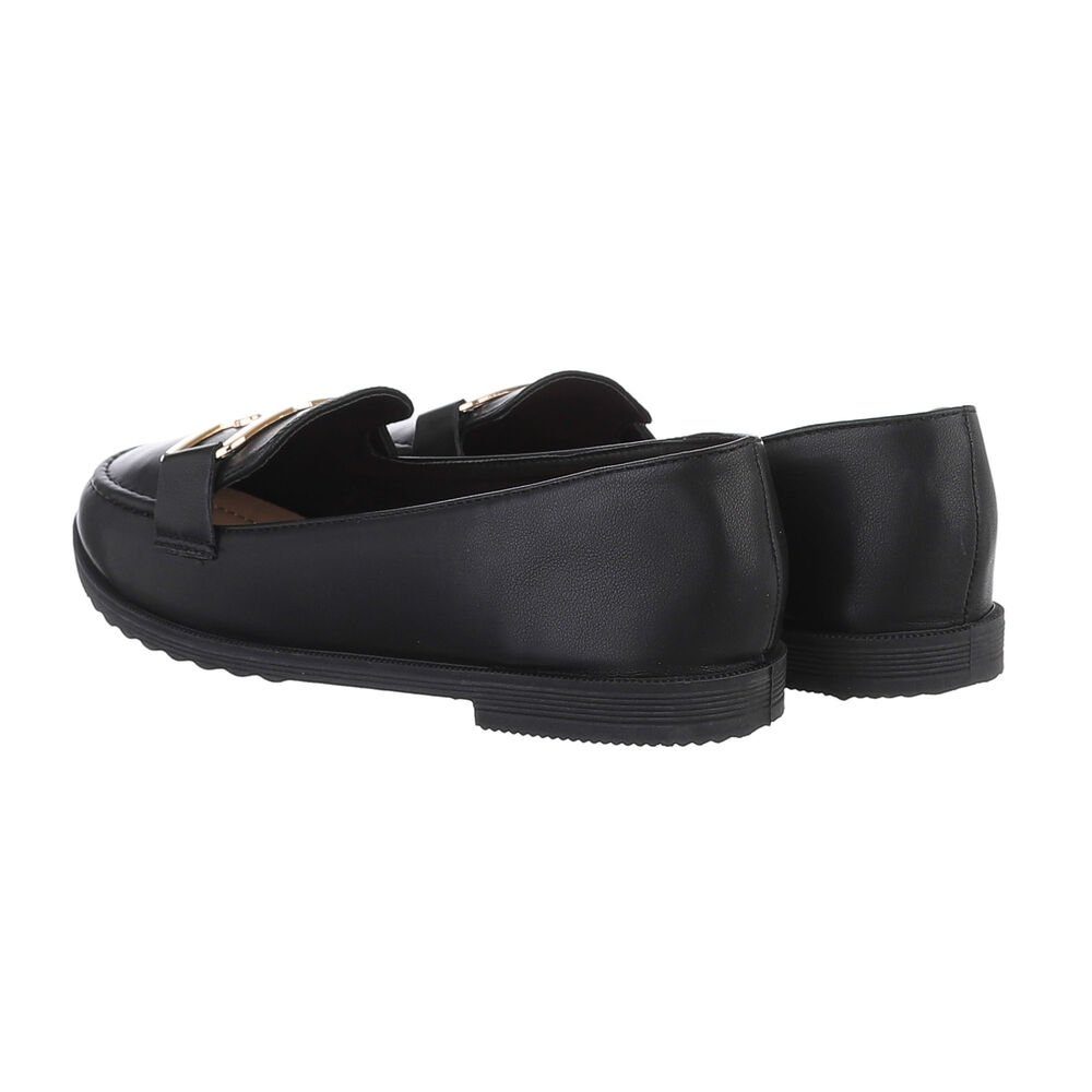Ital-Design Elegante Loafer mit Komfort und Stiloptionen Mokassin (85697976) Blockabsatz Mokassins in Schwarz