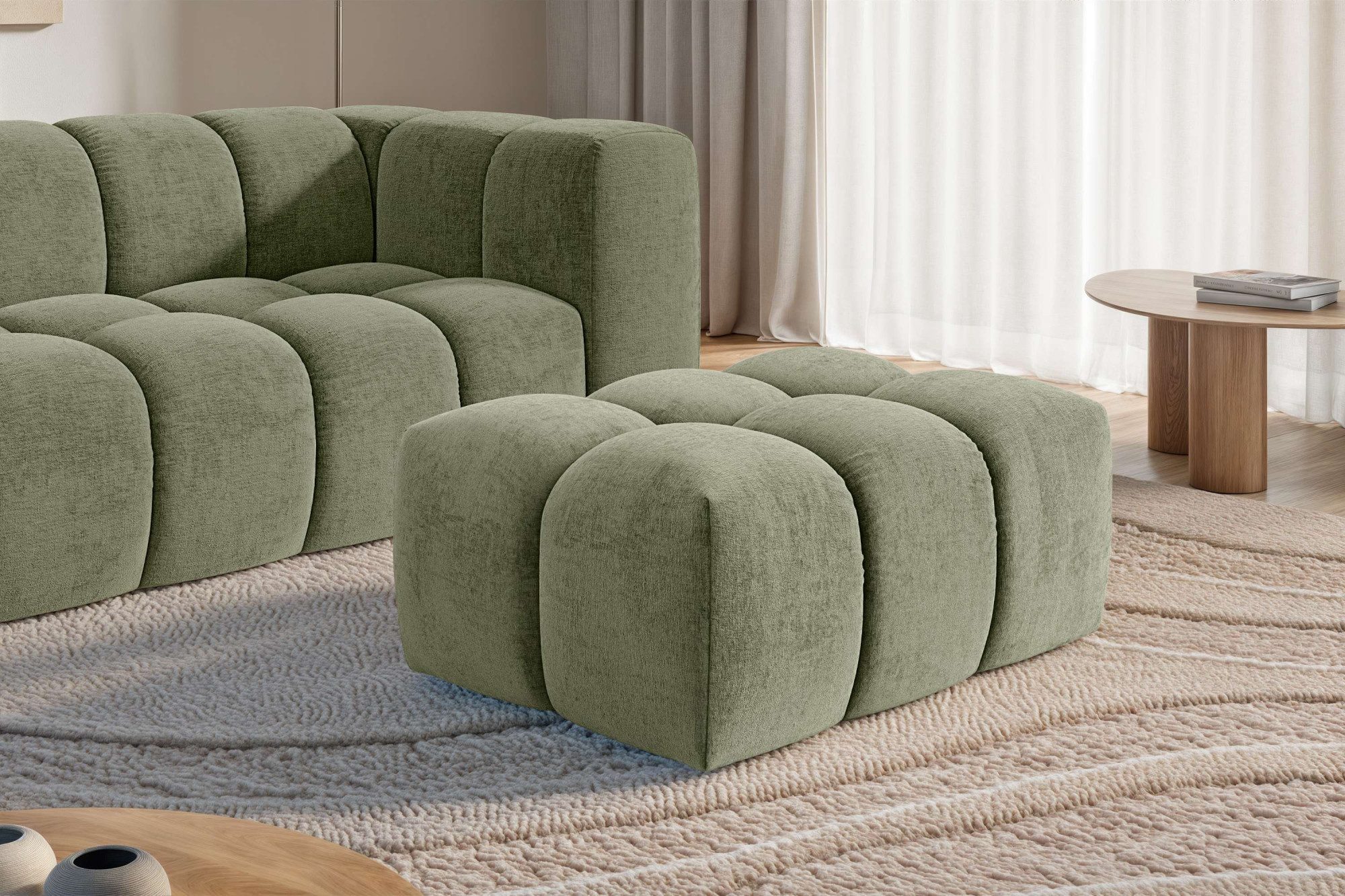 homsy by Ana Johnson Polsterhocker BOUBELLE Sitzhocker mit Steppung, Bubble-Optik, Maße B/T/H: 97/67/42cm, erstklassige Verarbeitung, hoher Sitzkomfort und modernes Design
