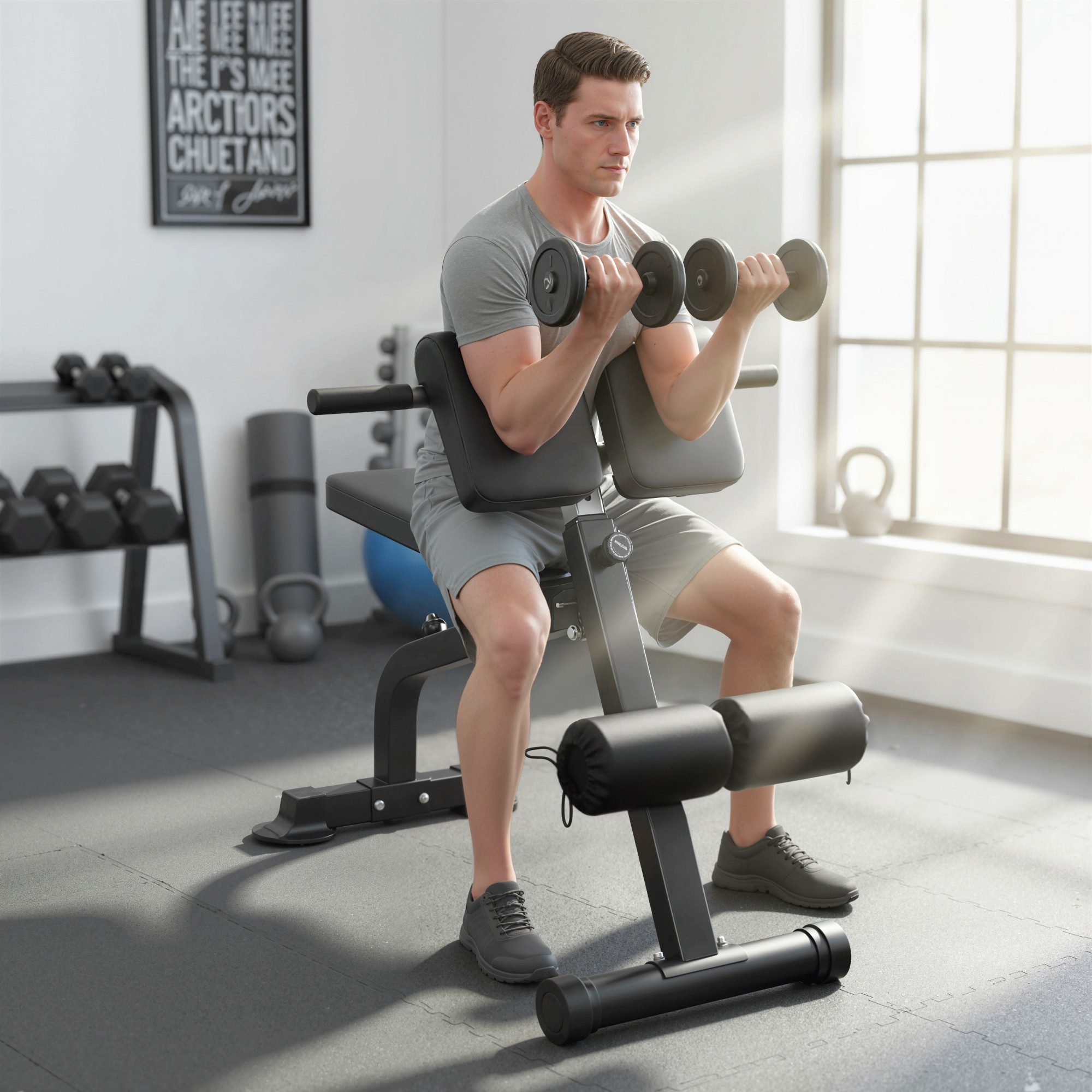 SPORTNOW Hantelbank mit 10-Fach Verstellbarer Höhe, (Klappbar Multifunktionale Trainingsbank, 1-tlg., Schrägbank für Ganzkörpertraining), bis 150 kg belastbar für Zuhause Fitnessstudio