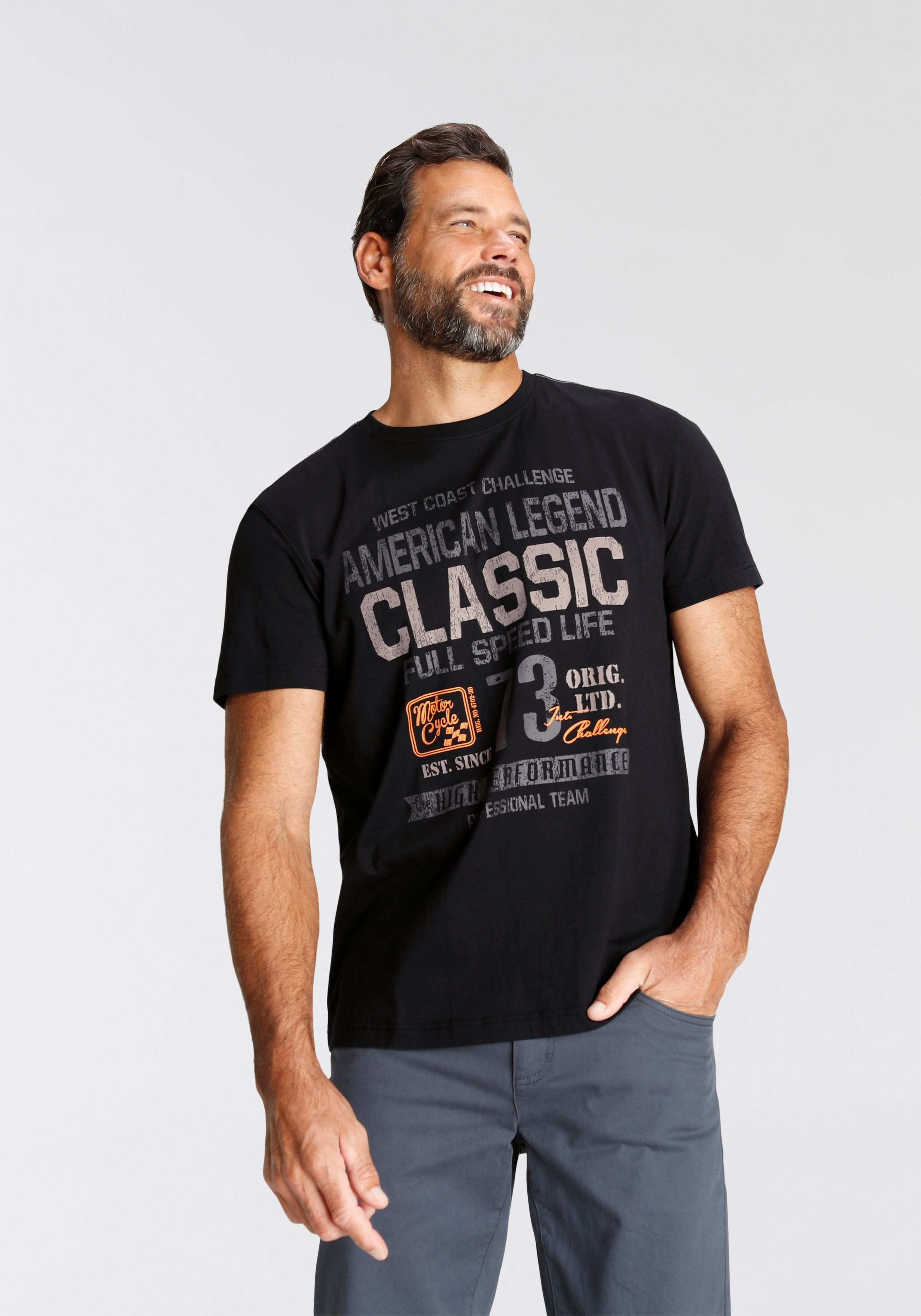 Baumwollqualität angenehme mit modischem Print, T-Shirt Arizona