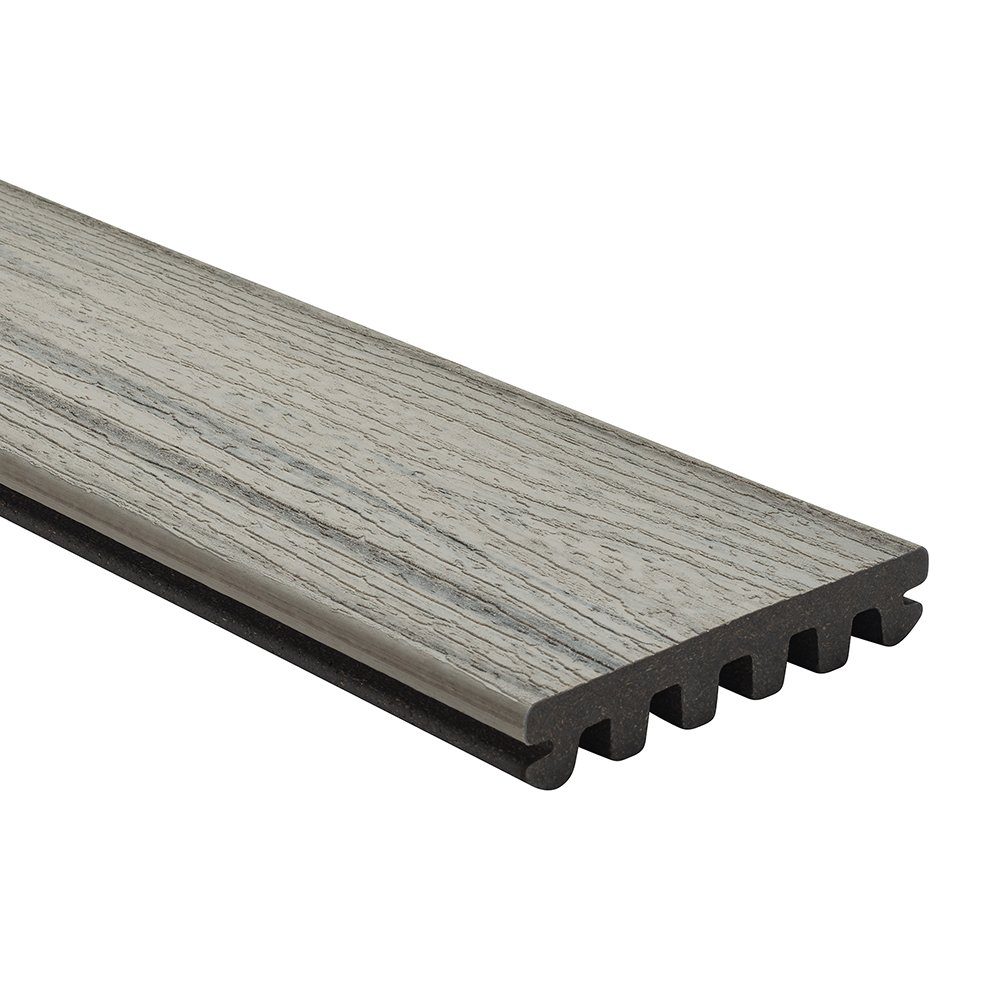 Trex Terrassendielen Enhance Naturals WPC Balkondiele Holzoptik, BxL: je 14,5x366 cm, 25,00 mm Stärke, (Stück, 1 Stück 3,66 m oder 1 Stück 4,88 m), Dielen frei von streichen oder ölen Foggy Wharf