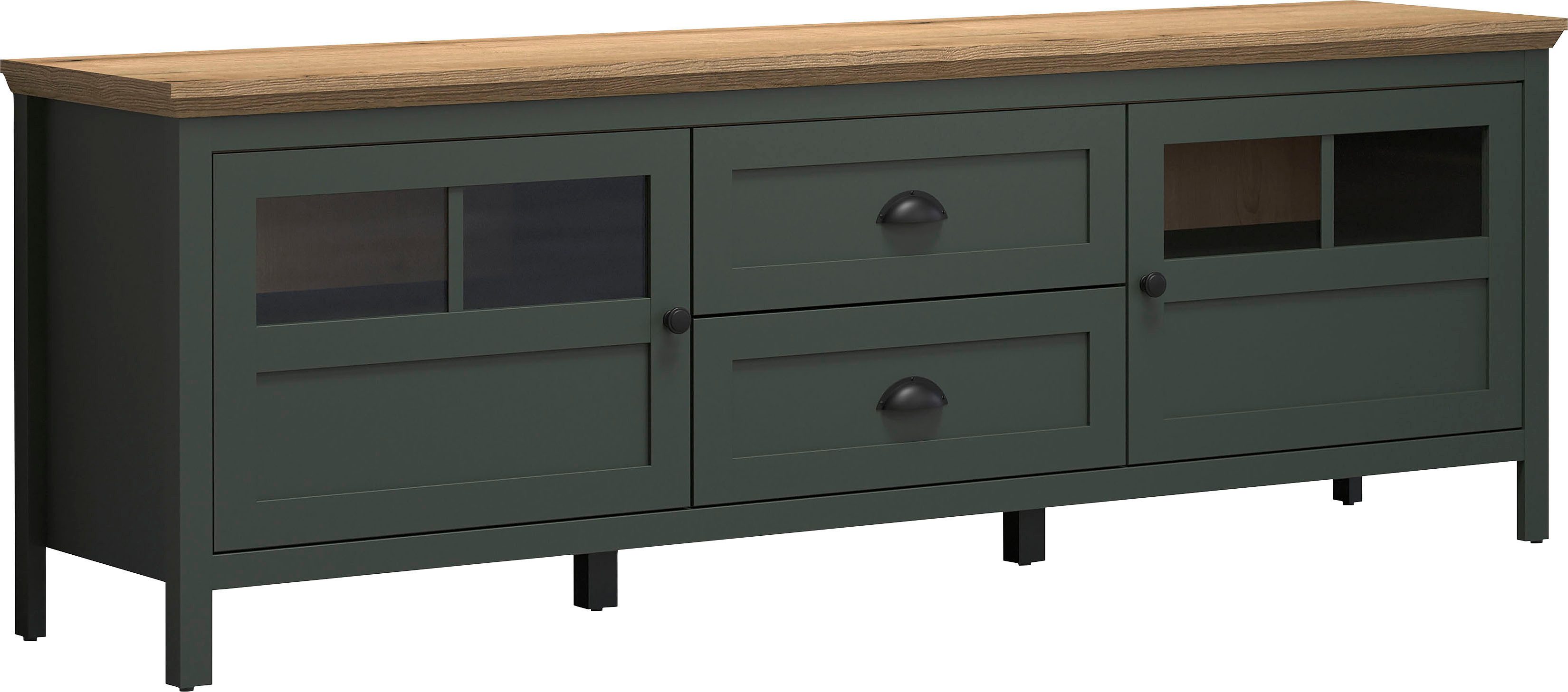 Home affaire TV-Board Vienna (1 St), Lowboard mit Beleuchtung und Vollauszug-Schublade - B/T/H 184/45/64 cm