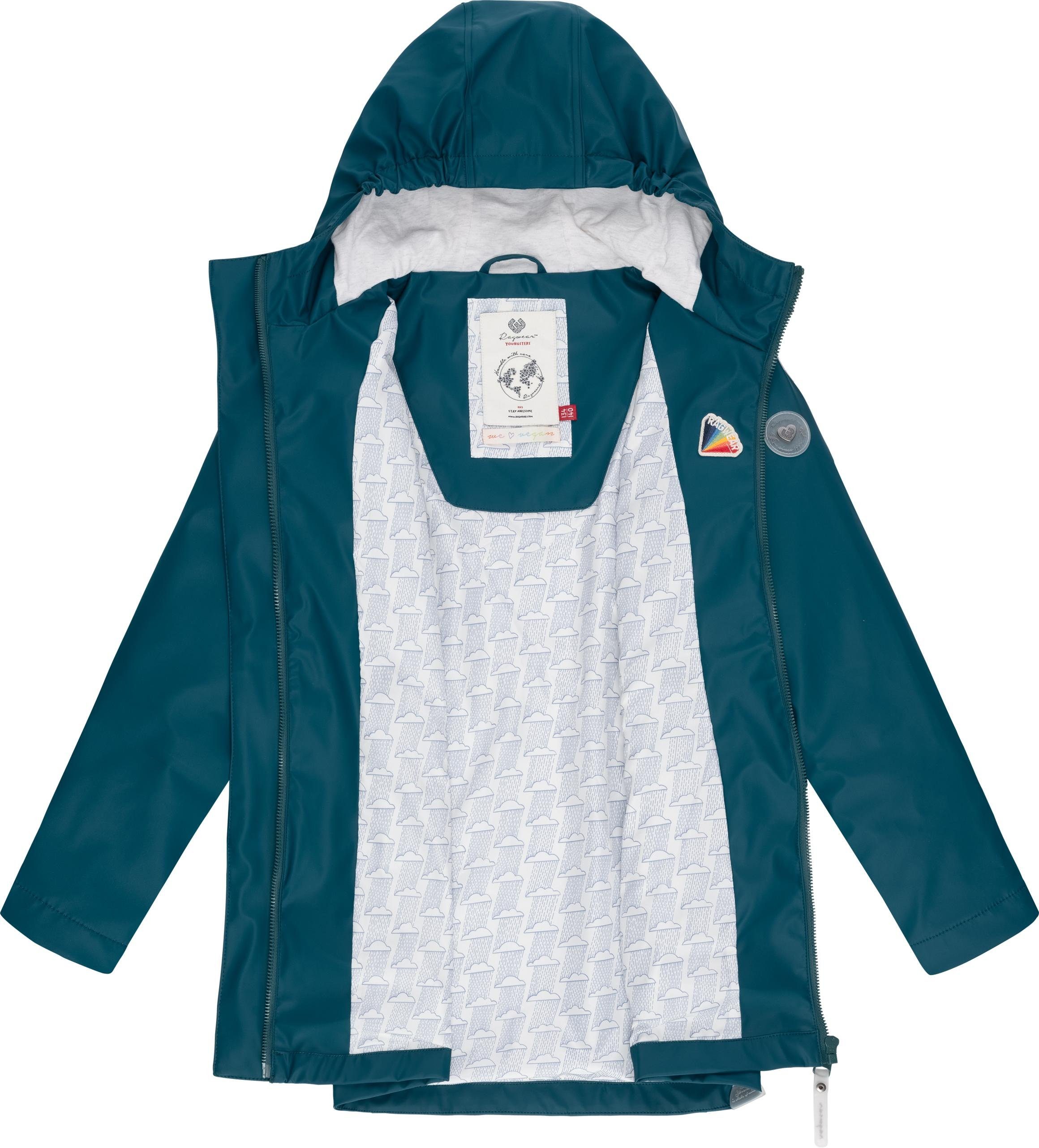 Ragwear Regenmantel Marjanka II stylischer Mädchen Regenparka mit geschweißten Nähten