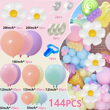 Cbei Luftballon Daisy 144-teiliges Ballon-Set für Geburtstagspartys,Heiratsanträge