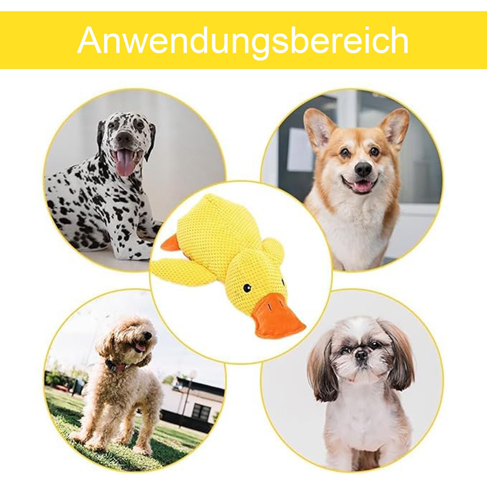 MODFU Tierkuscheltier Süße Spielzeugente Plüsch-Hundespielzeug Spielzeug Katzenangel, Hunde Anti Stress Ente Gelb Quietschspielzeug Interaktivesspielzeug (1-tlg) Ihrem haustier gesellschaft und endlosen spaß