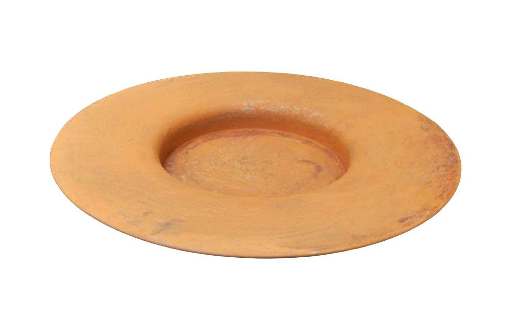 Dekoschale Dekorativer, großer Eisenteller Pflanzschale Dekoschale Rost 47 cm