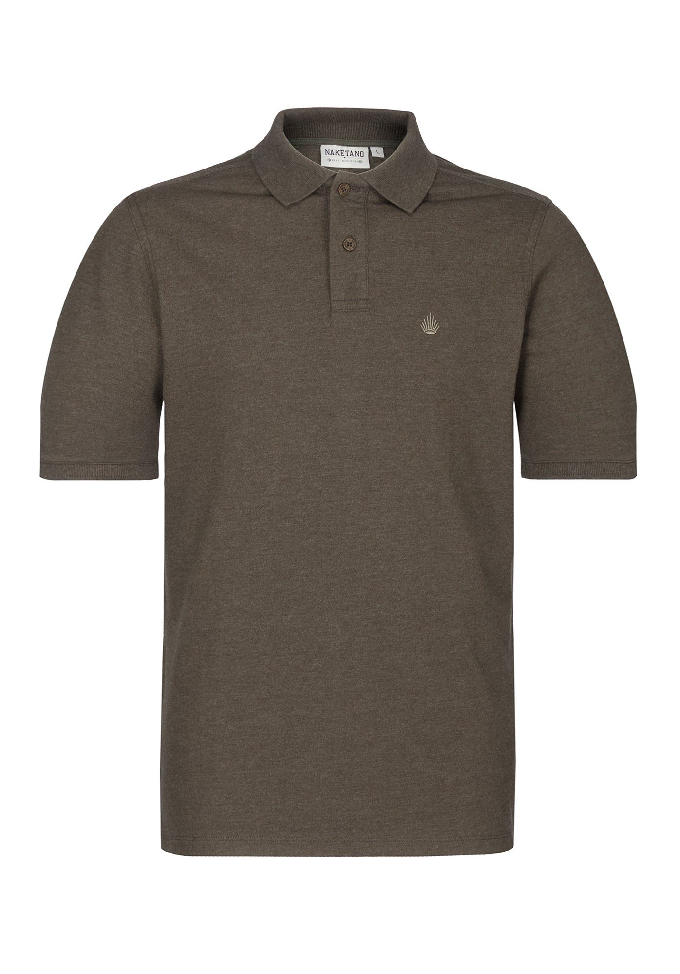 naketano T-Shirt Baumwolle Polokragen Kurzarm Piqué Knopfleiste casual klassisch Herren (1-tlg) weich, bequem, vegan, meliert, gepflegt, Alltag, atmungsaktiv