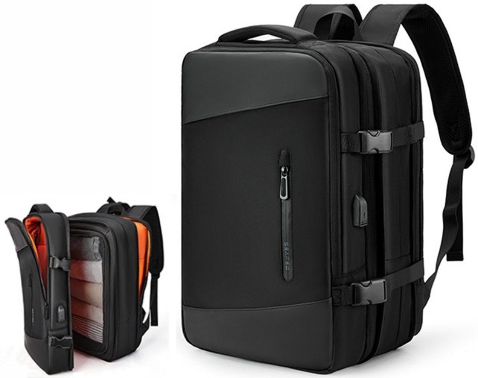 für Reisen Schule Arbeit Backpack (Reisen Laptoprucksack Reiserucksack USB-Lade-Anschluss), Notebook Handgepäck, Laptop Anti-Diebstahl, Laptoptasche Teenager Laptopfach, Schwarz Freizeit Rucksäcke Rucksack Jungen Business Herren Damen Laptop REDOM Sportrucksack, Uni Freizeitrucksack Tasche Rucksack