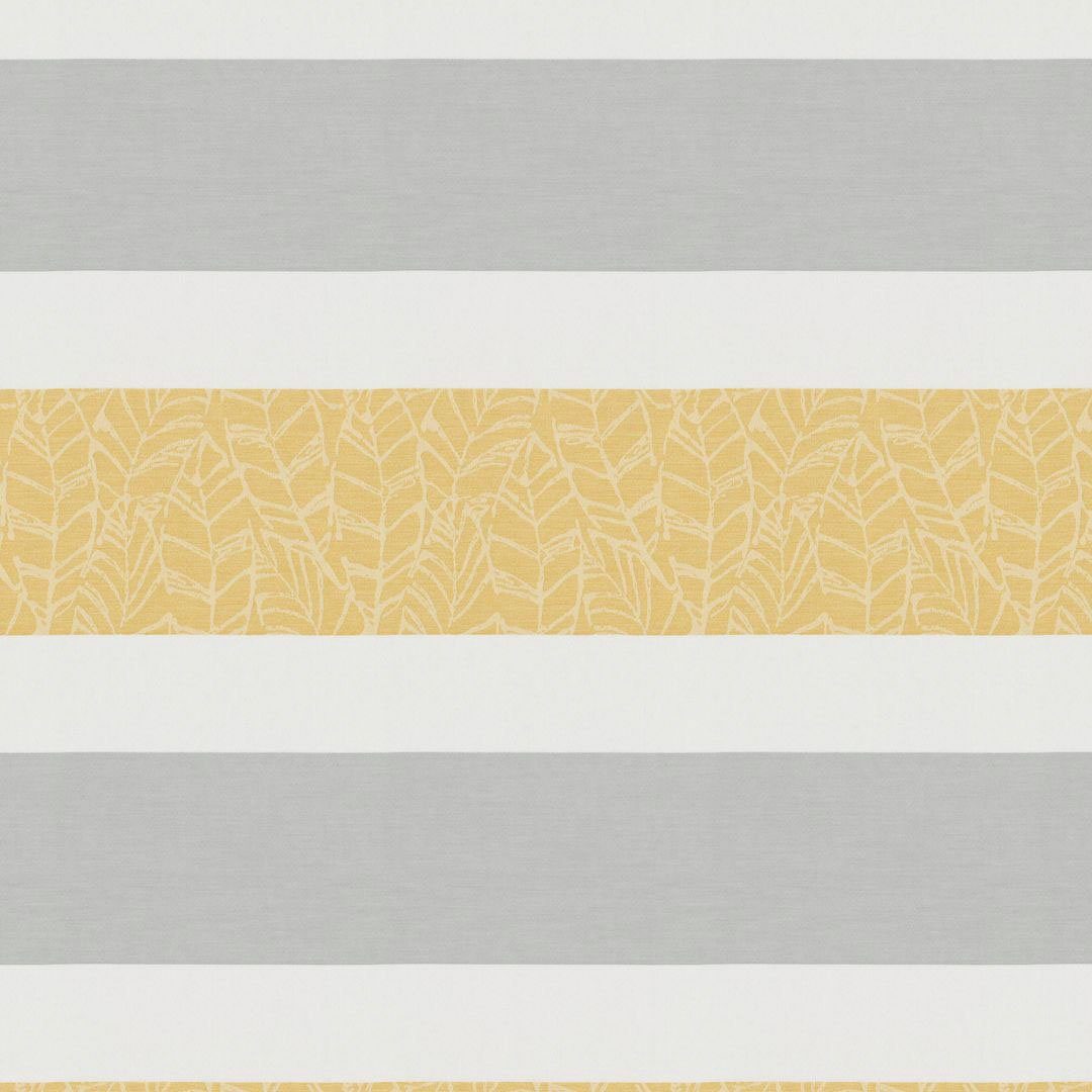 Madeira, blickdicht, mit Vorhang St), grau/gelb/weiß Querstreifen Blattmotiven (1 Multifunktionsband you!, for Neutex