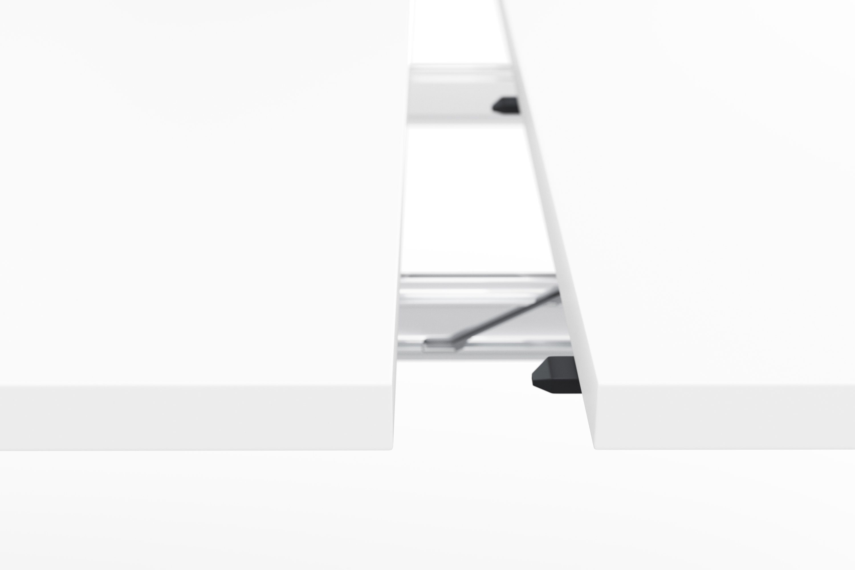 Esstisch Breite C, cm asteichefarben 160-260 matt X-Gestell Komfort Auszug, mit und asteichefarben/weiß mit lack in Mäusbacher