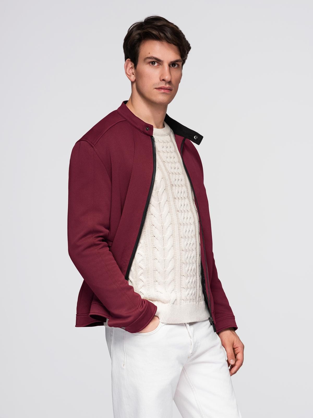 OMBRE Bikerjacke Herren Bikerjacke aus strukturiertem Material
