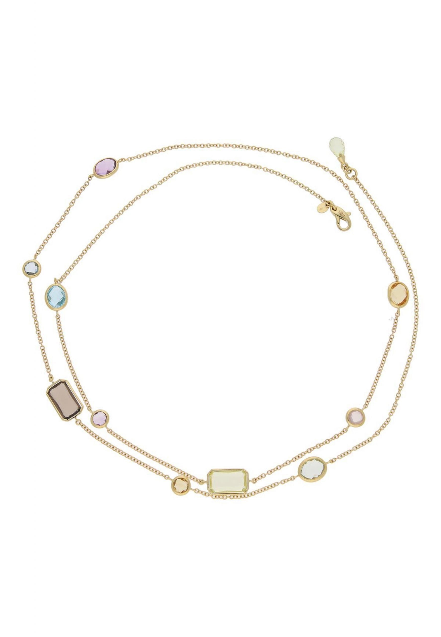 JuwelmaLux Goldkette Halskette Gold (1-tlg), Damen Halskette mit Stein Gold  585/000, inkl. Schmuckschachtel
