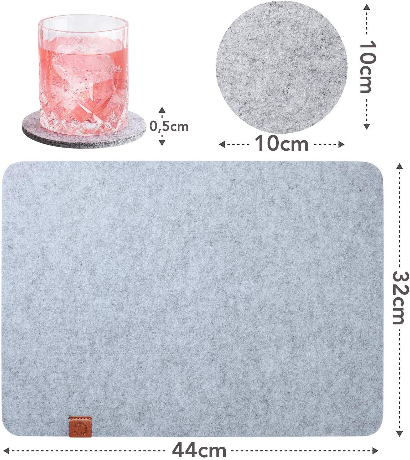 Loco Bird Platzset aus Filz, Tischset 12er Set Rechteckig, 44x32 cm Telleru günstig online kaufen