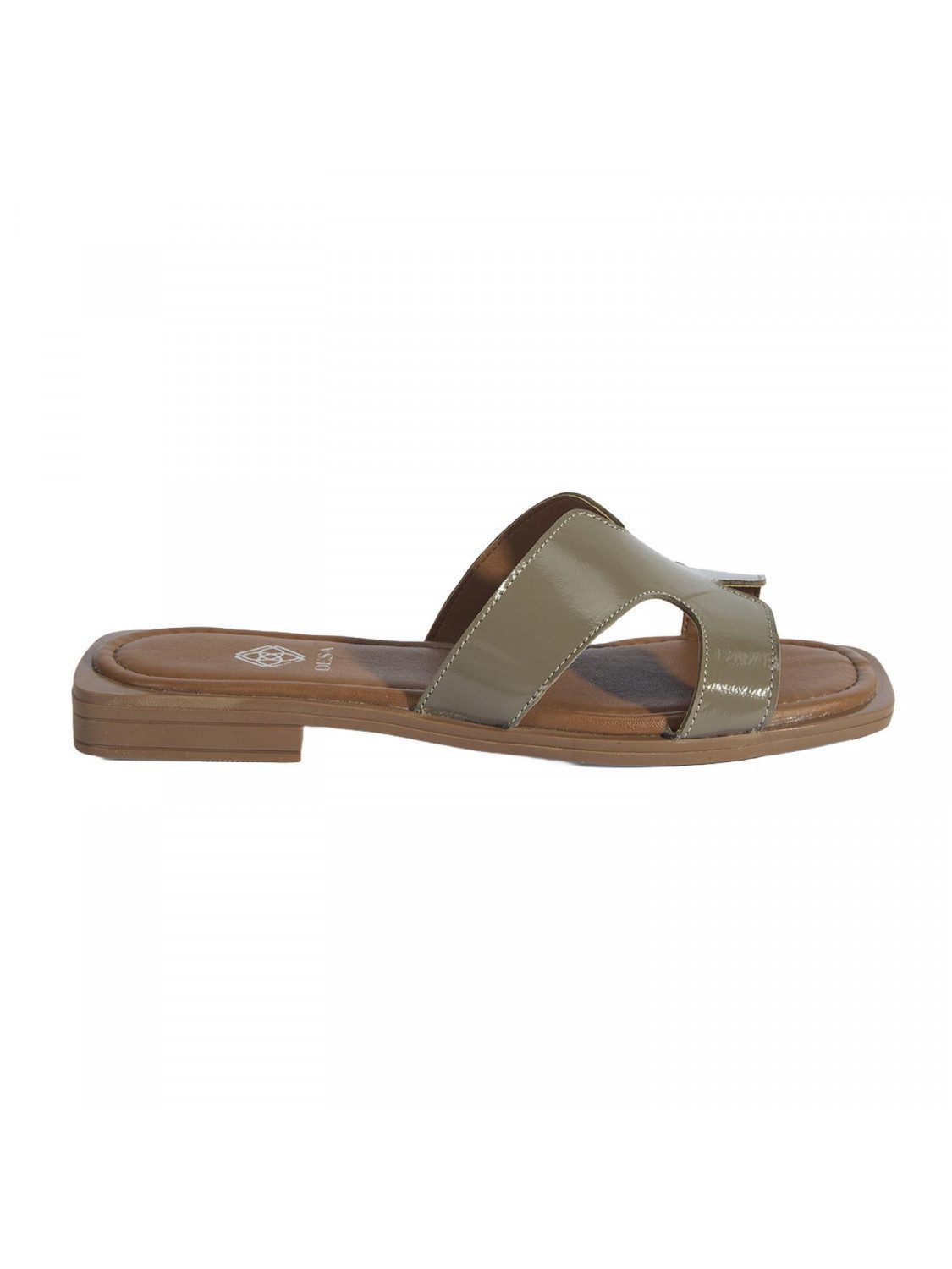 Desa Desa Damen-Slipper – Obermaterial aus Lackleder, Lederfutter, flacher günstig online kaufen