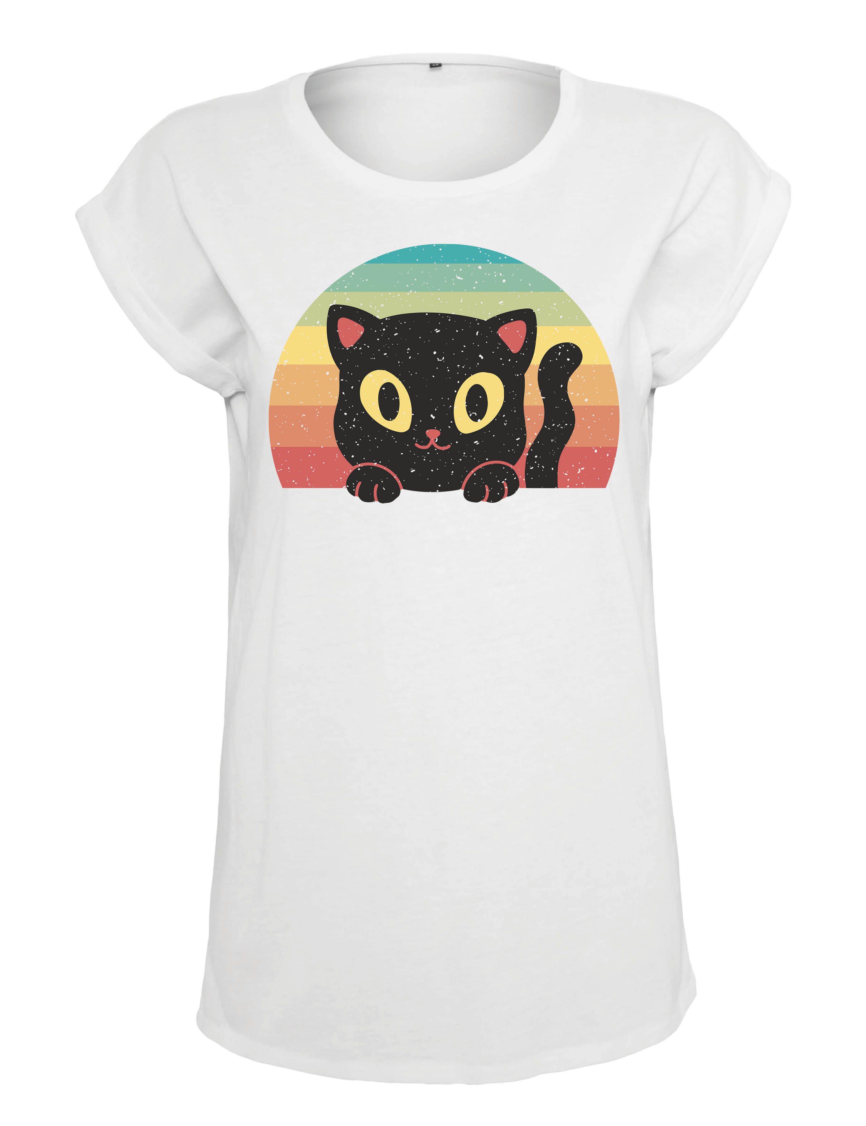 Youth Designz Print-Shirt "Retro Black Cat" günstig online kaufen