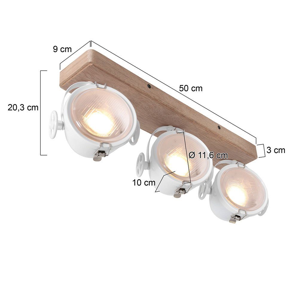 inklusive, Wohnzimmerleuchte LIGHTING Deckenlampe matt Metall Steinhauer beweglich Holz nicht LED Leuchtmittel weiß Strahler Deckenleuchte,