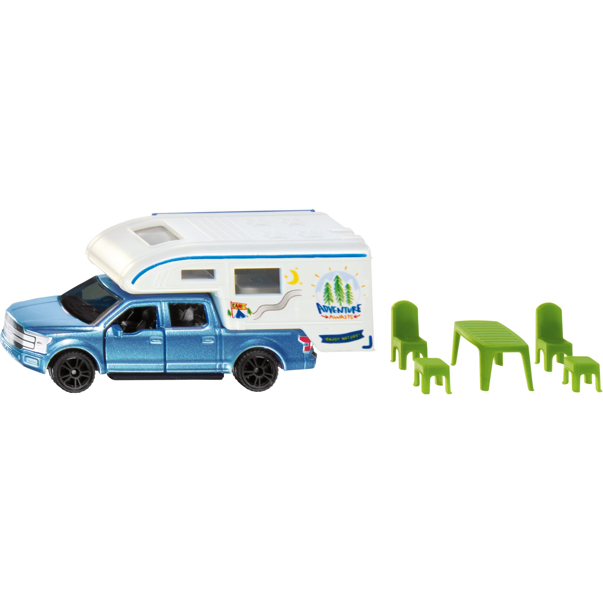 Siku Spielzeug-Baumaschine SIKU SUPER Ford F150 Pick-Up Camper, Modellfahrzeug