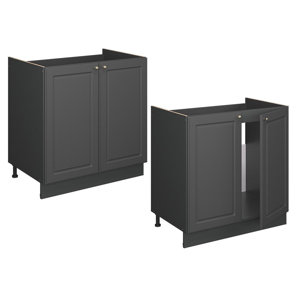 Vicco Unterschrank Fame-Line, Anthrazit-Gold Landhaus/Anthrazit, 80 cm ohne Arbeitsplatte (1-St) – Bild 5 von 5