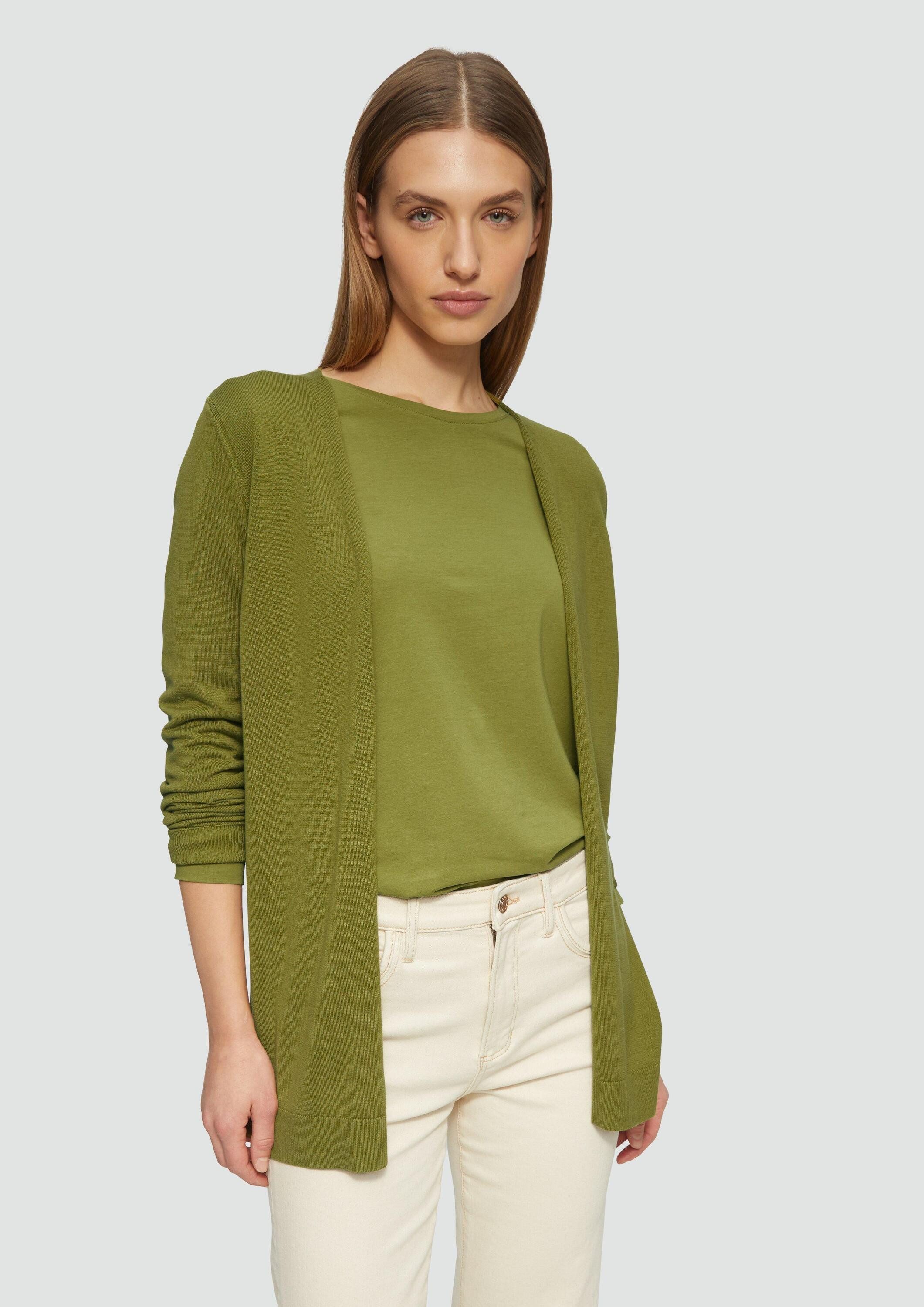 s.Oliver Cardigan Strickjacke Cardigan aus Viskose-Baumwollmix