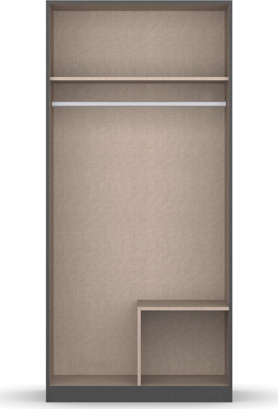 in langen eleganten, Monochrome Schrankfarbe mit Typ Griffstangen rauch StyleUp Drehtürenschrank