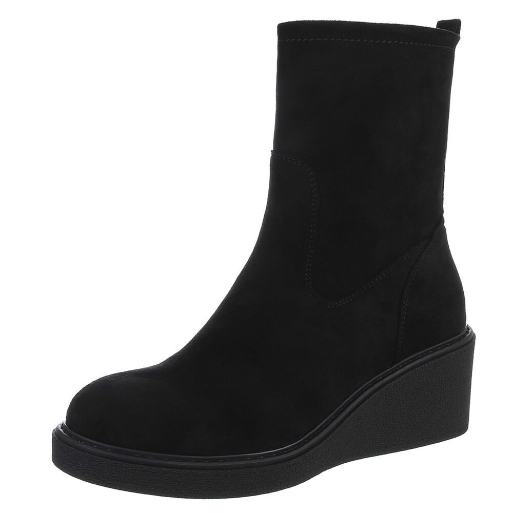 Ital-Design Modischer Damen-Stiefel mit Keilabsatz für Alltag und Freizeit günstig online kaufen