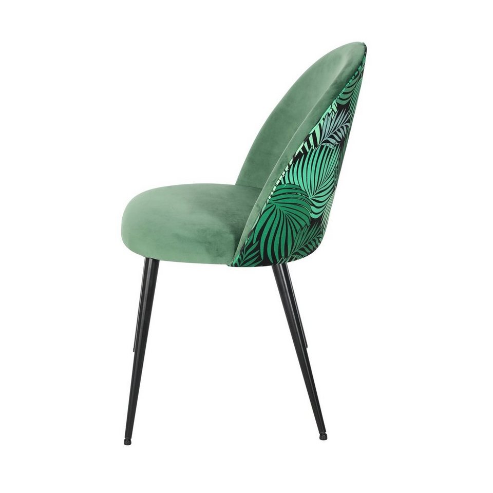 2x Esszimmerstühle Stuhl Lounge Sessel Stühle Esszimmerstuhl Stoffbezug grün