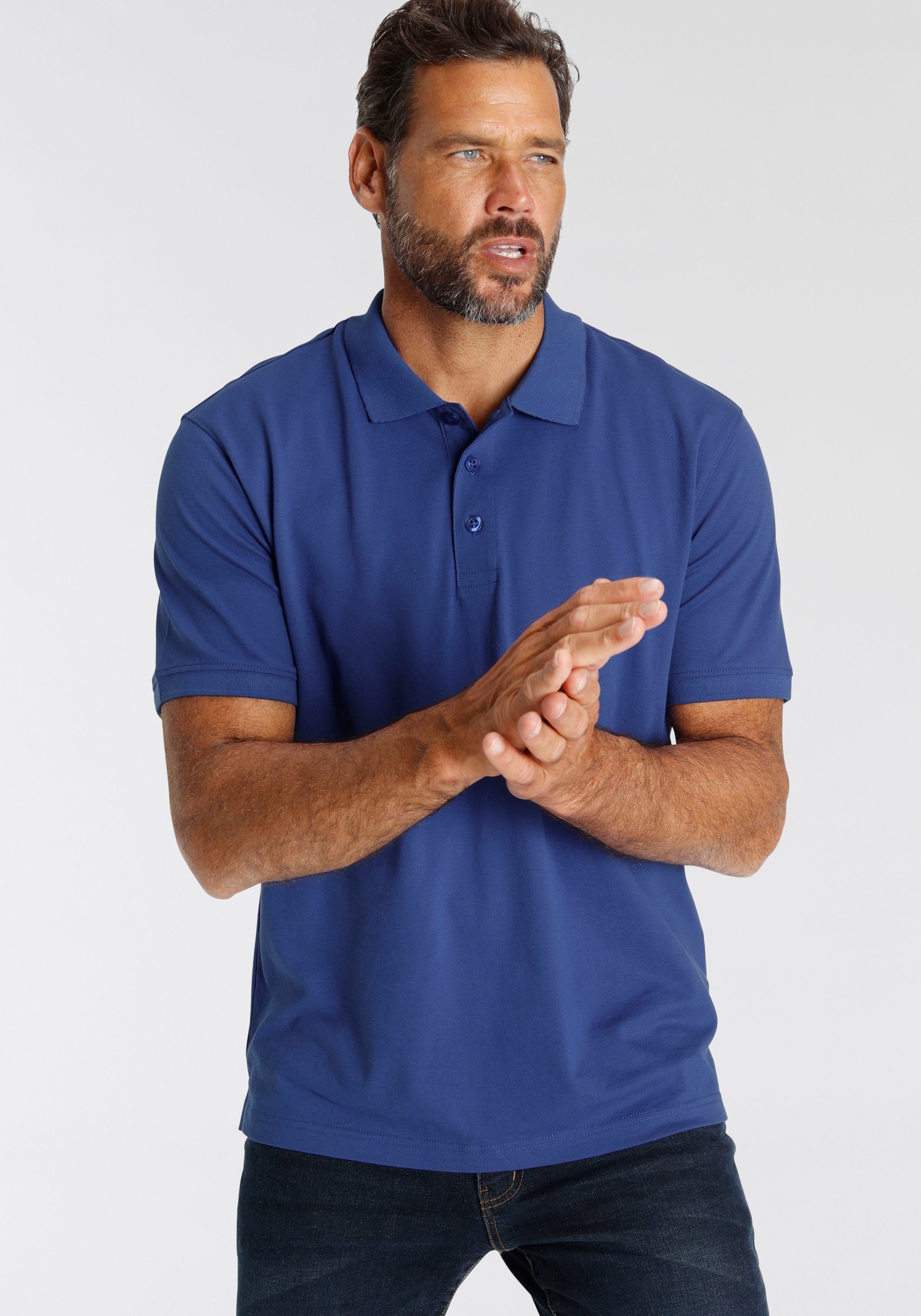 Man's World Poloshirt Kurzarm, lockere Passform, unifarben günstig online kaufen