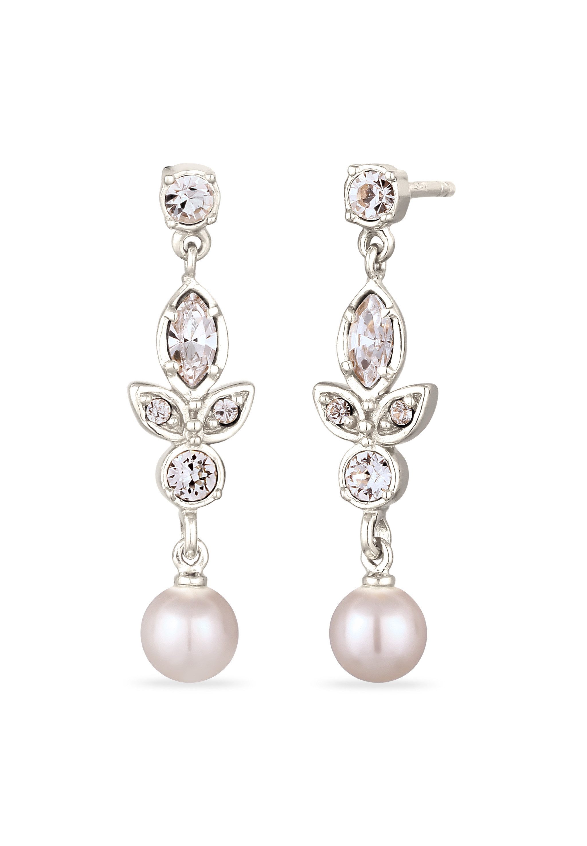 Elli Perlenohrringe Ohrstecker mit Perlen von Swarovski® Weiß 925 Sterling Silber