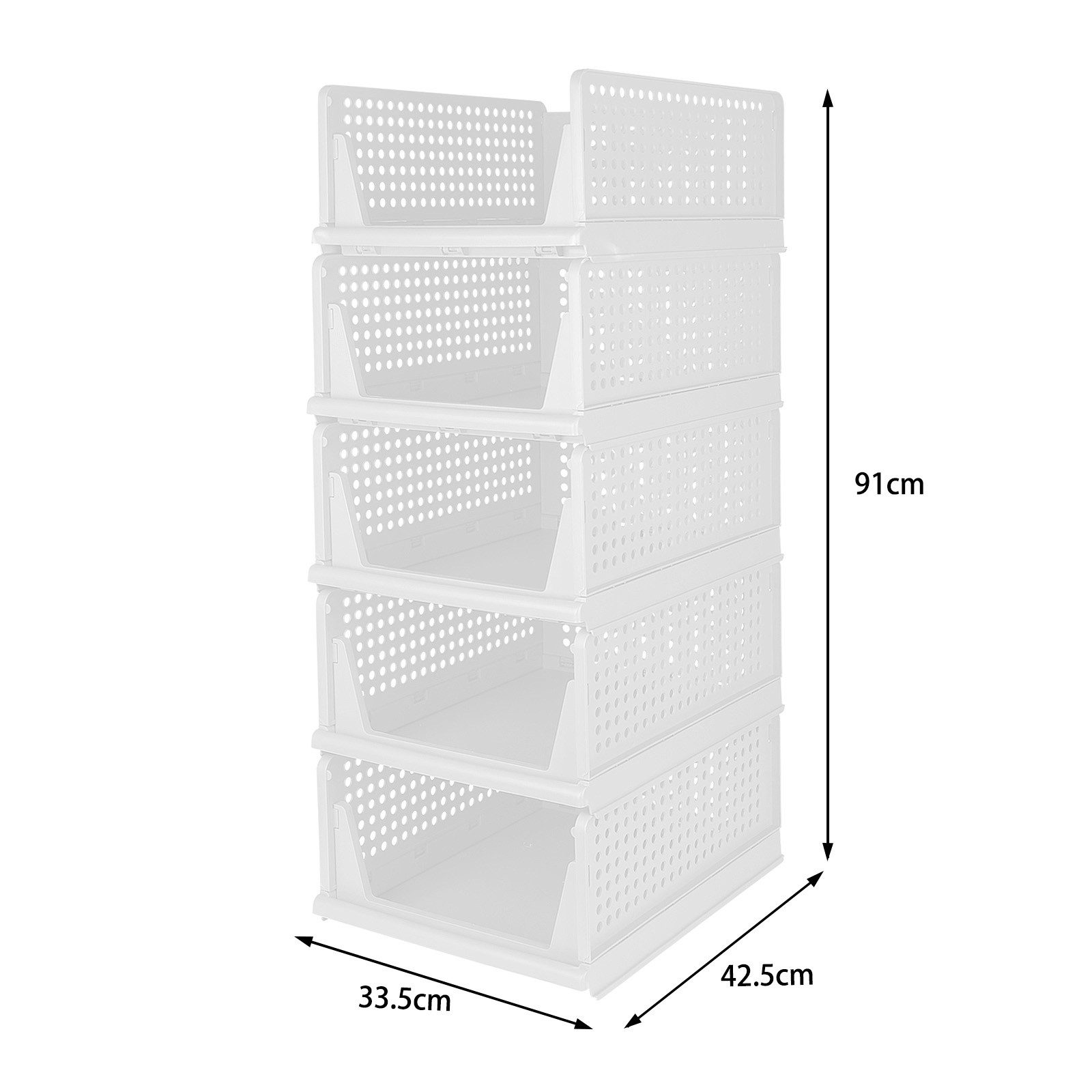 JEOBEST Schubladenbox Aufbewahrungsbox Schrank-Organizer Plastik Lagerkisten, (5 St) Klappbar und Stapelbar, für Zuhause Schlafzimmer Küche – Bild 5 von 5