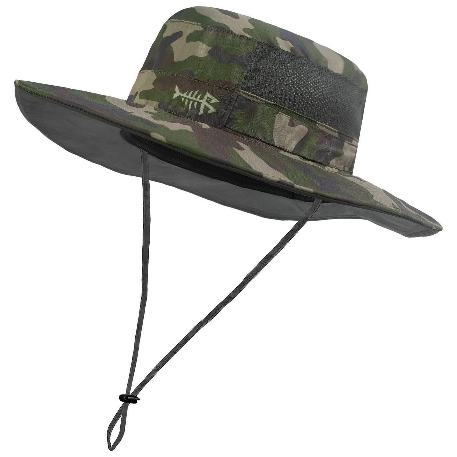 LuxusKollektion Sonnenhut Sonnenhut Fischerhut Einheitsgröße Army Green Camo große Kopfgröße