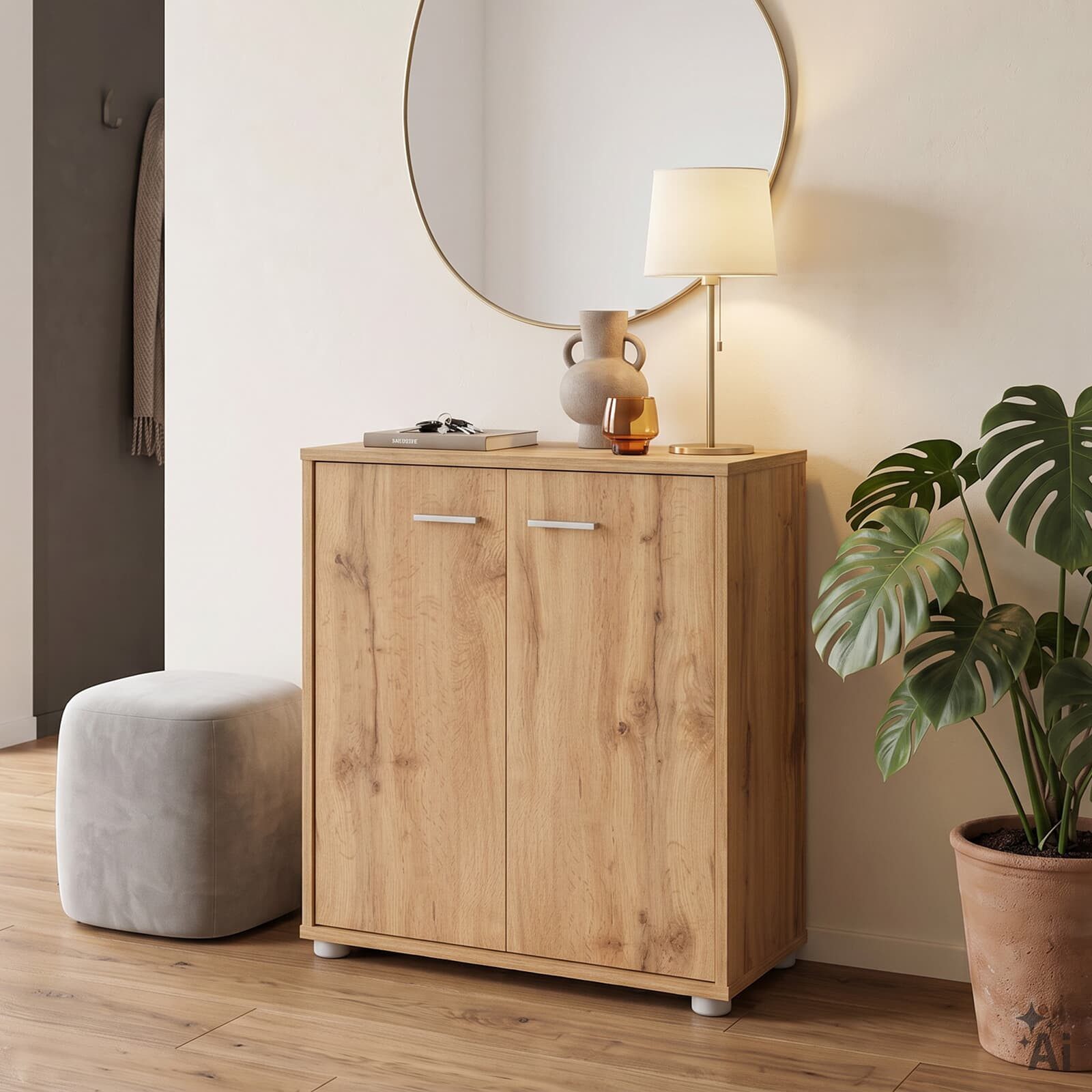 CARO-Möbel Schuhschrank LENNIS Schuhschrank Schuhkommode Aufbewahrung Flurkommode Diele Anrichte – Bild 2 von 5