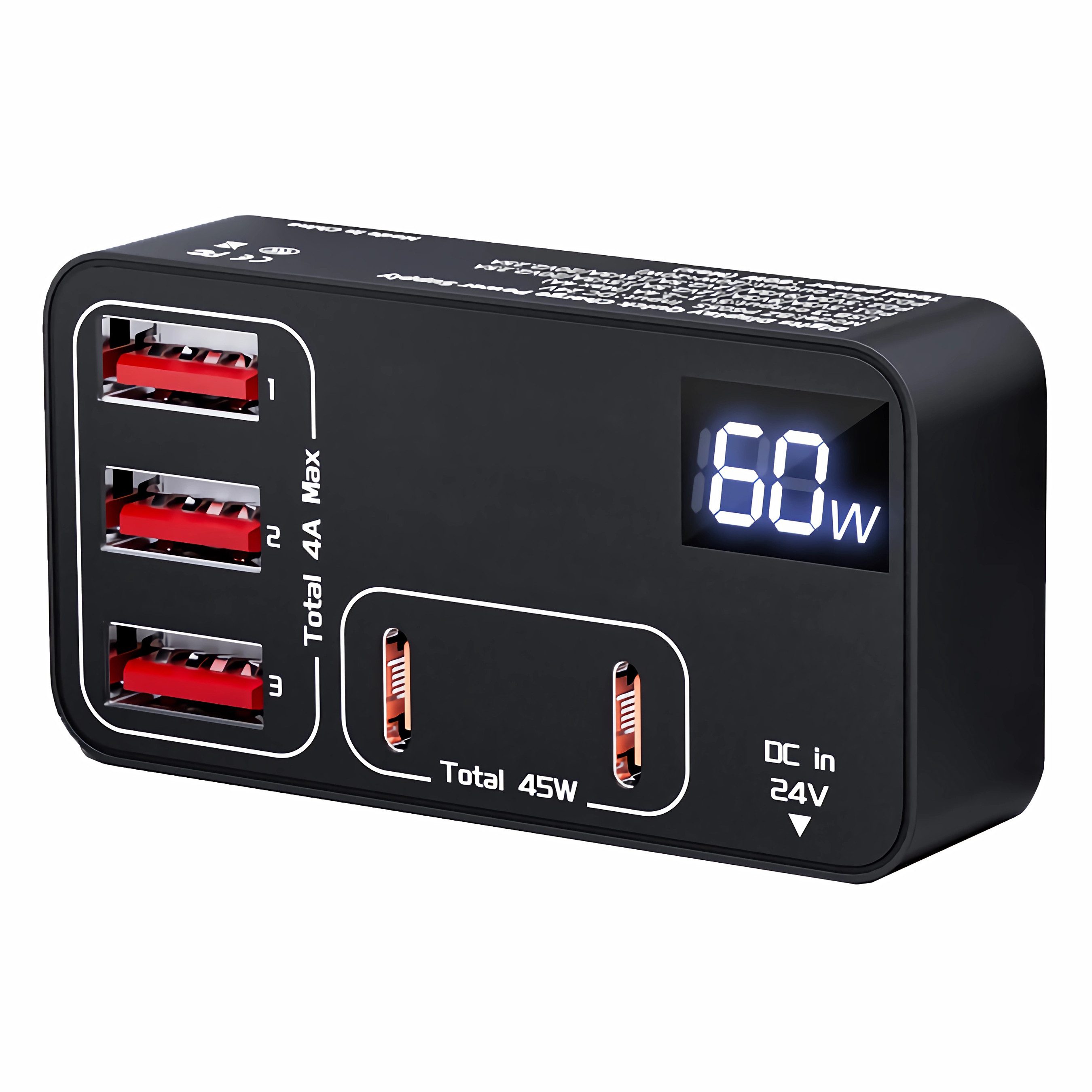 J50C 60W PD Ladegerät Netzteil mit 3x USB 2x Typ-C PD für Handy Laptop Netzteil