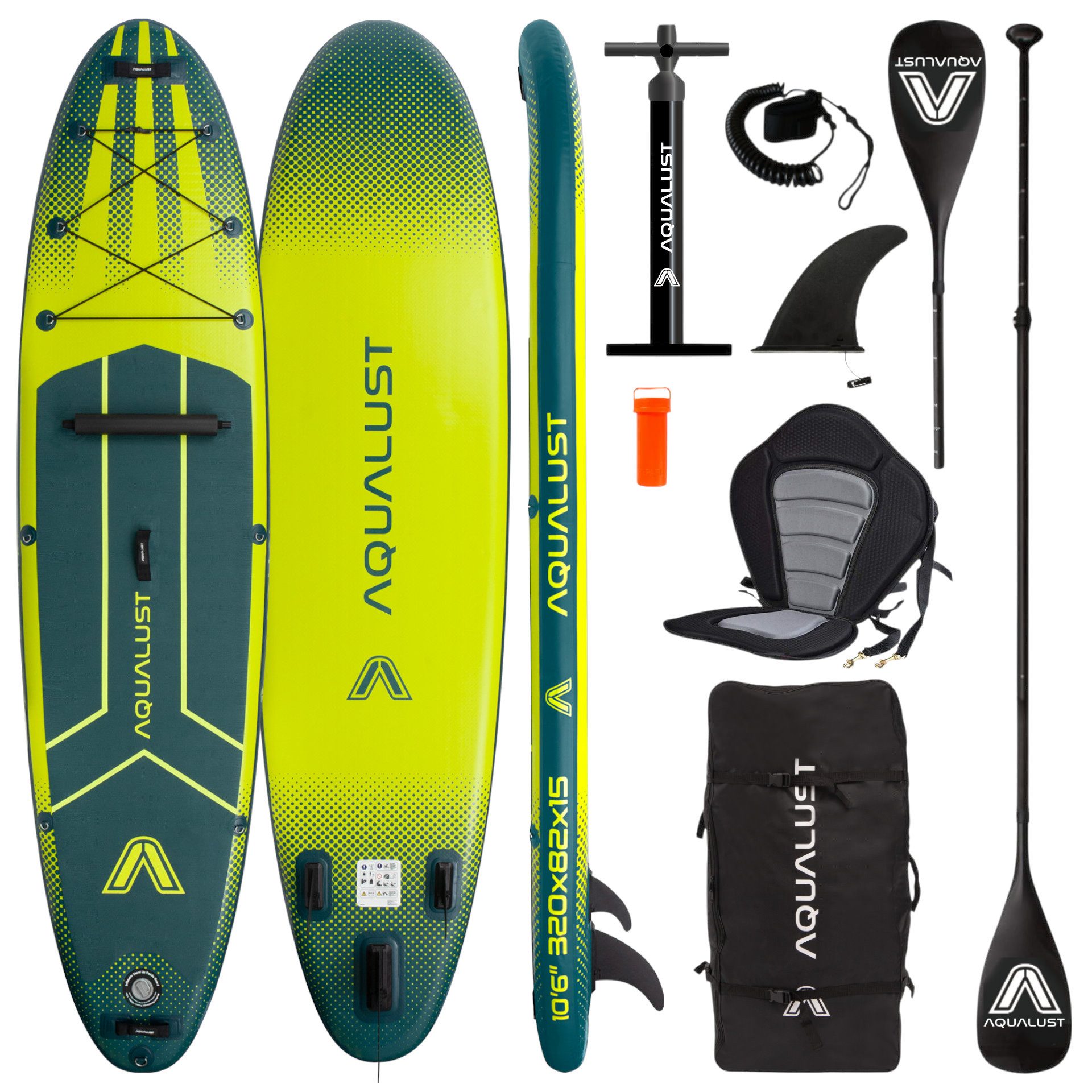 SUP-Board AQUALUST 10.6 iSUP Board Stand Up Paddle Surfboard aufblasbar