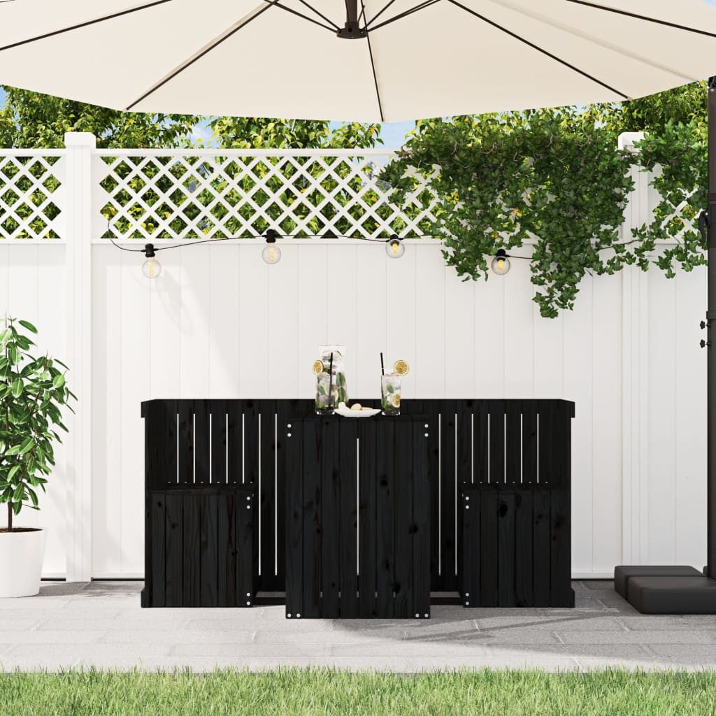 vidaXL Gartenlounge-Set Balkonmöbel-Set 2-Sitzer Schwarz Massivholz Kiefer, (1-tlg)