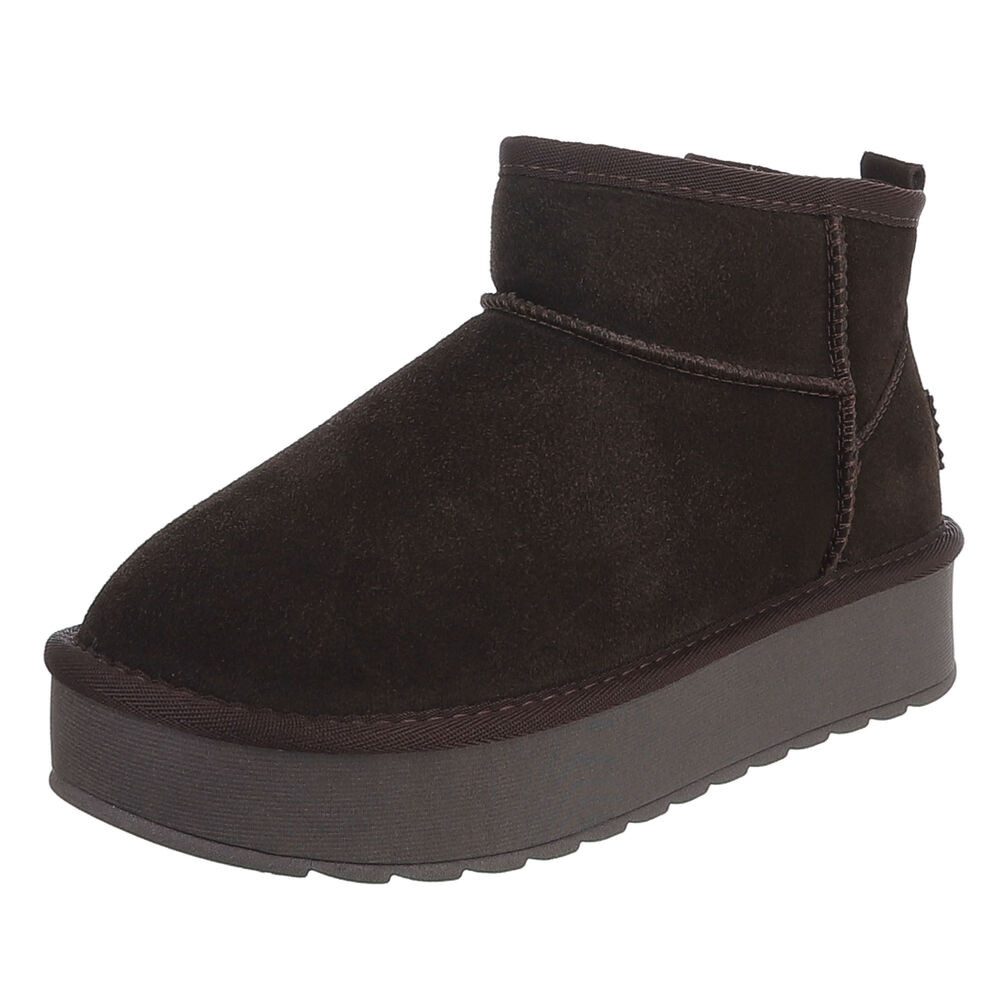 Ital-Design Damen Snowboots Freizeit Snowboots (92457563) Flach Stiefeletten in Braun