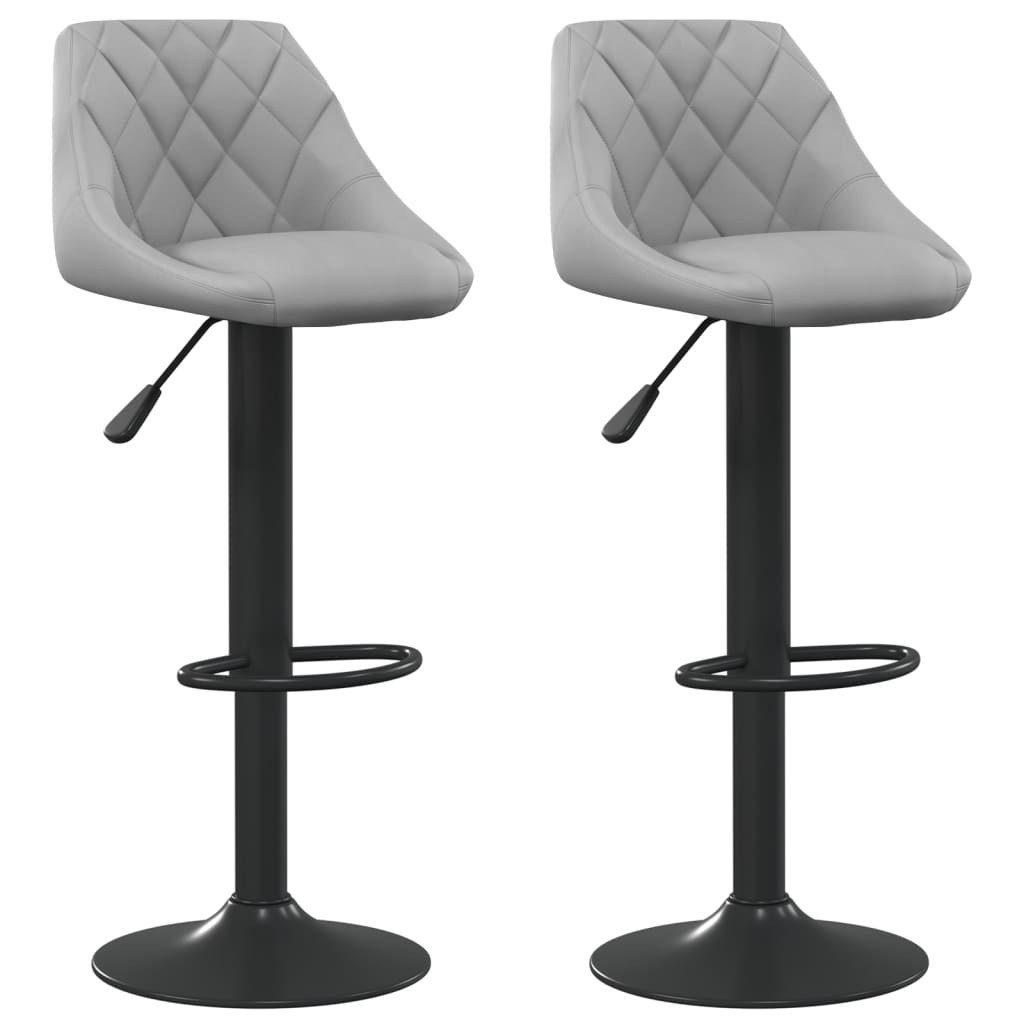 Barhocker Barhocker 2 Stk. Hellgrau Samt