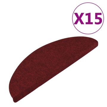 Stufenmatte Stufenmatten Selbstklebend 15 Stk 56x20 cm Rot, vidaXL, Höhe: 3 mm