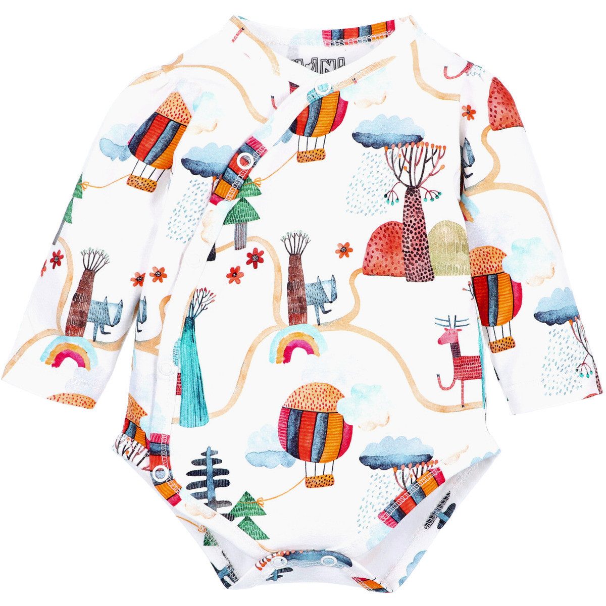 NINI Langarmwickelbody Wald Unisex Kinder (1-tlg) Langarm Einteiler, Body, Longsleeve-Body, Bodysuit, Stretchbody