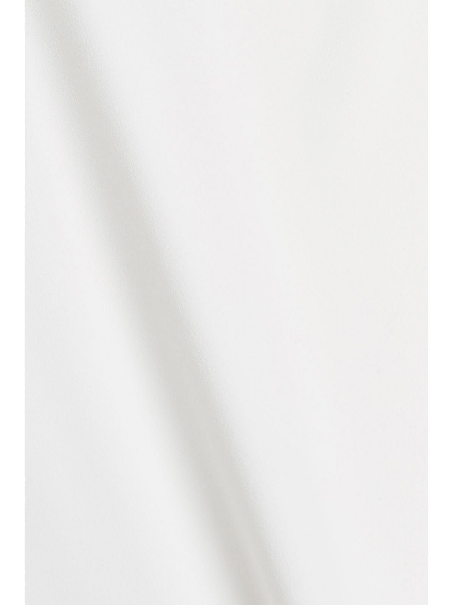 Esprit Collection Langarmbluse WHITE Stretch-Bluse offenen OFF mit Kanten