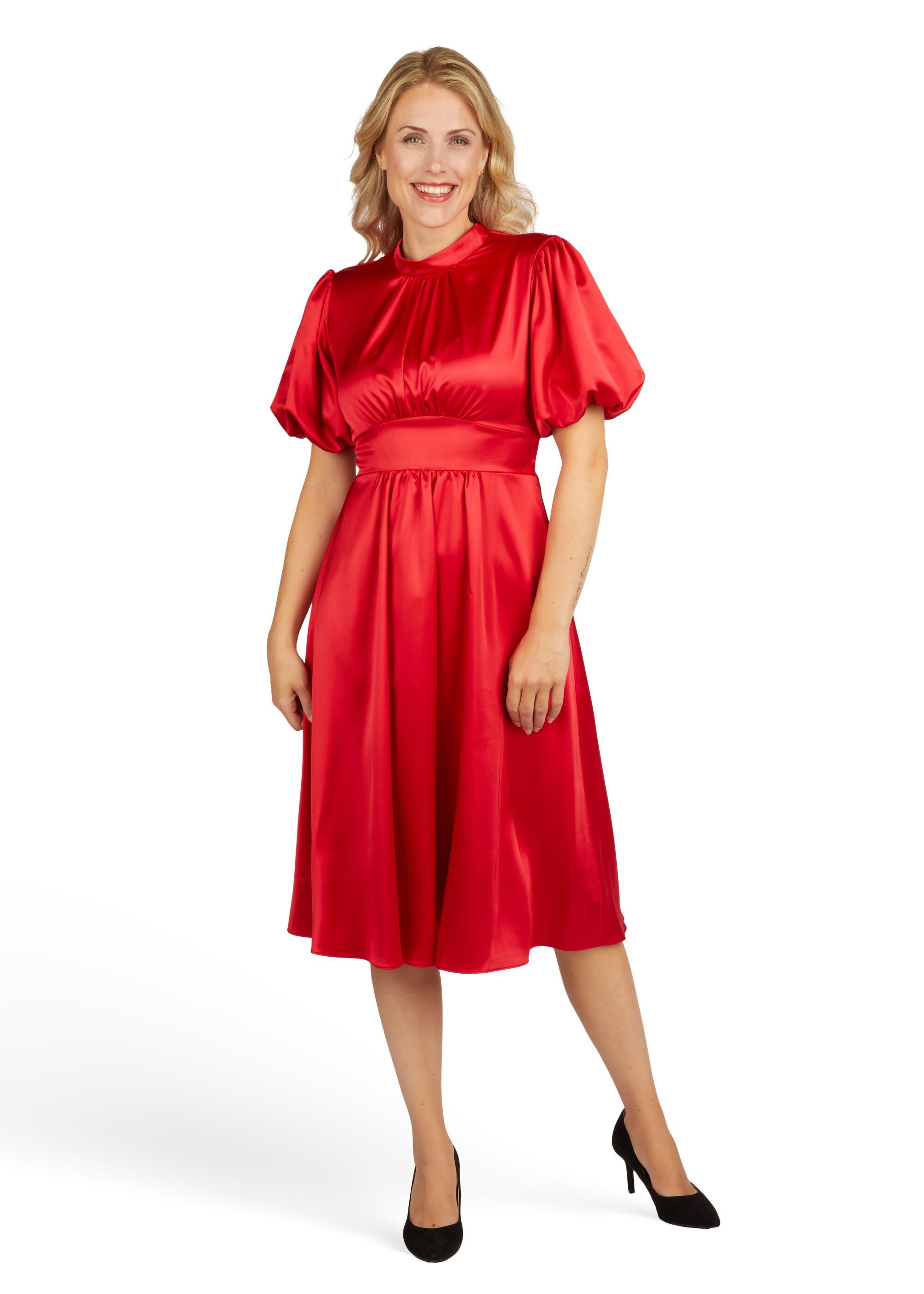 Kleo Abendkleid Abendkleid aus Satin mit Bindeschleife POPPY RED