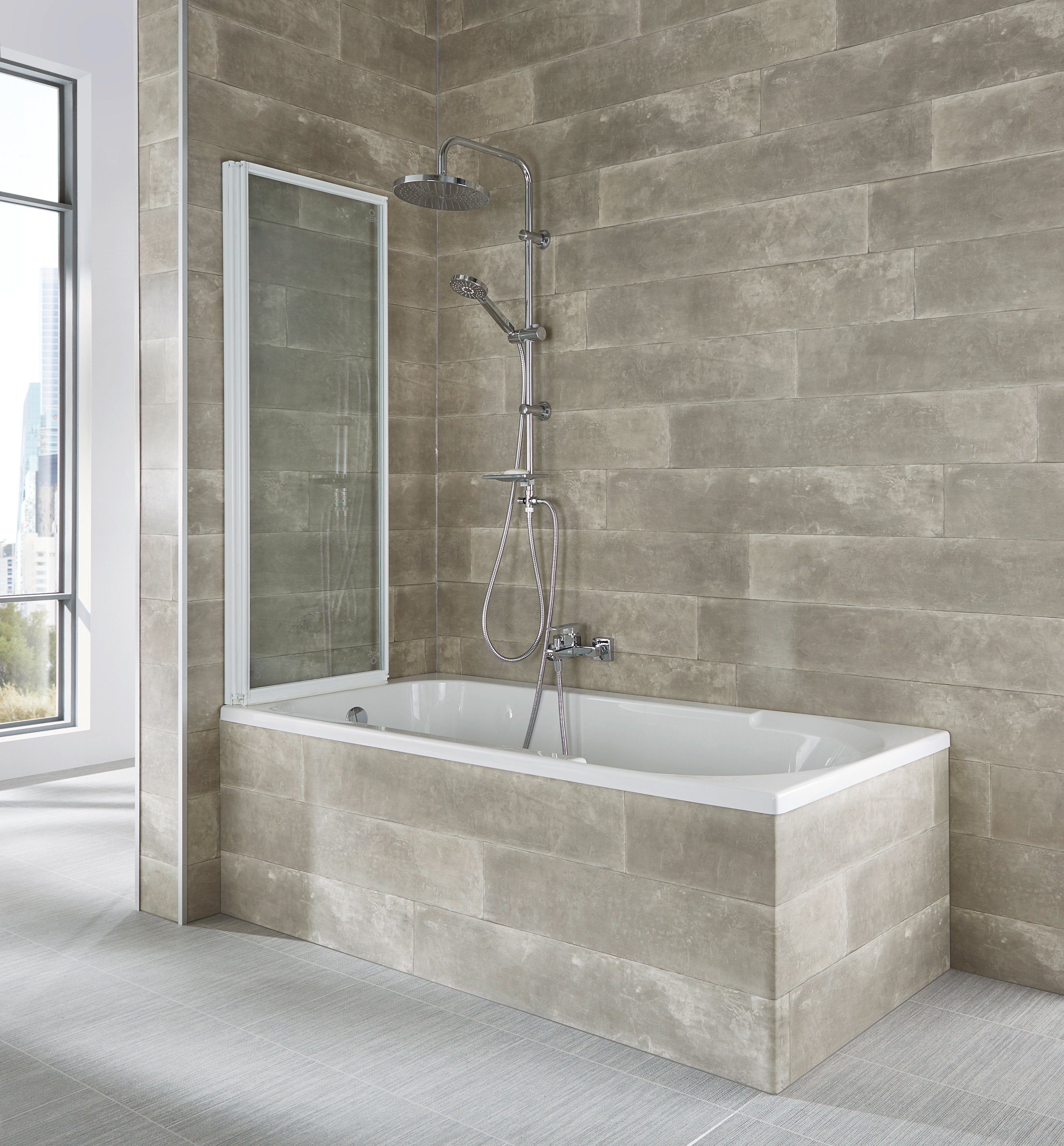 welltime Badewannenaufsatz Nassau, Einscheibensicherheitsglas, (2 tlg), Komplett zusammenfaltbar