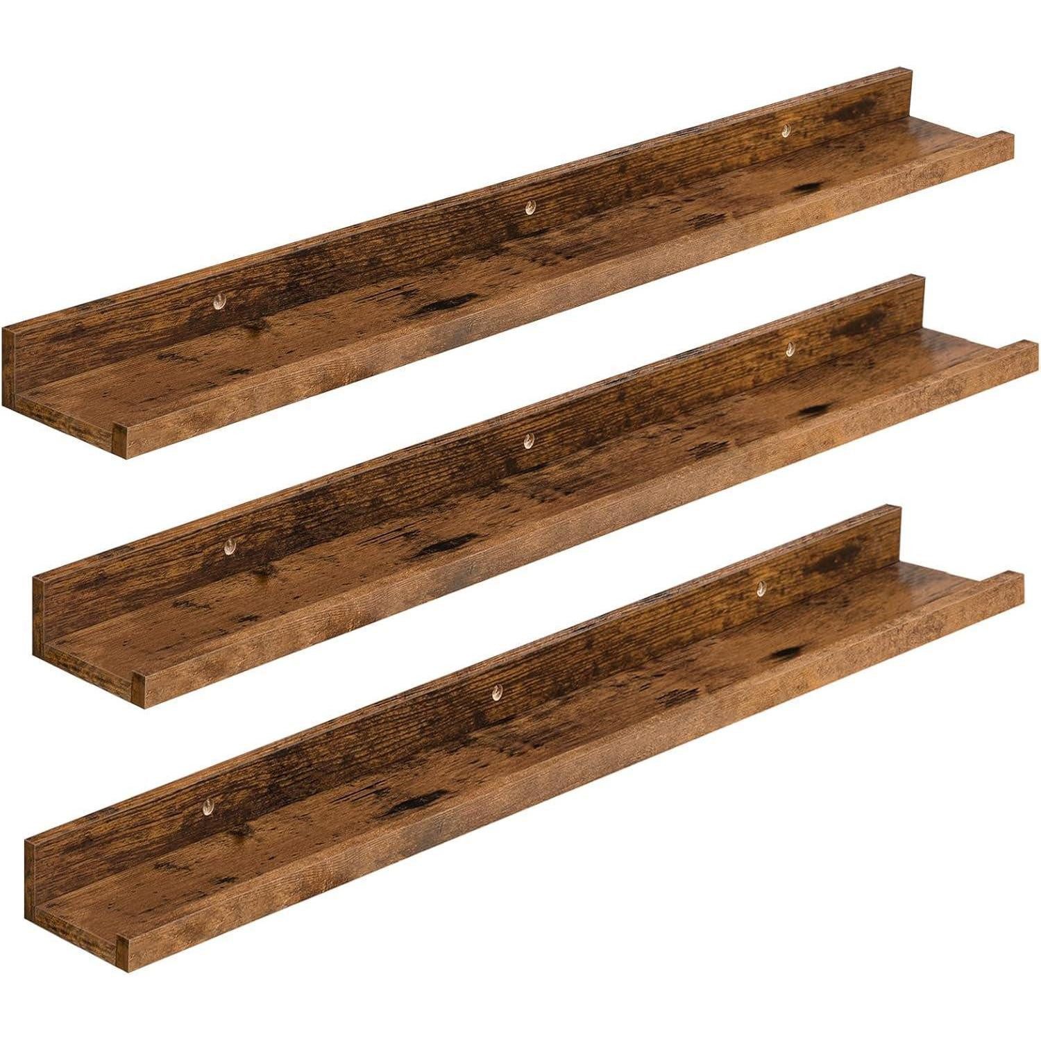 LuxusKollektion Büro-Set Schweberegale 3er-Set 90cm Vintagebraun mit erhöht günstig online kaufen