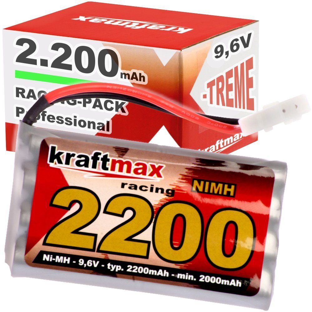 2200mAh kraftmax (1 / St) 9,6V Akku Akku Stecker Tamiya NiMH Akku mit Racing-Pack -