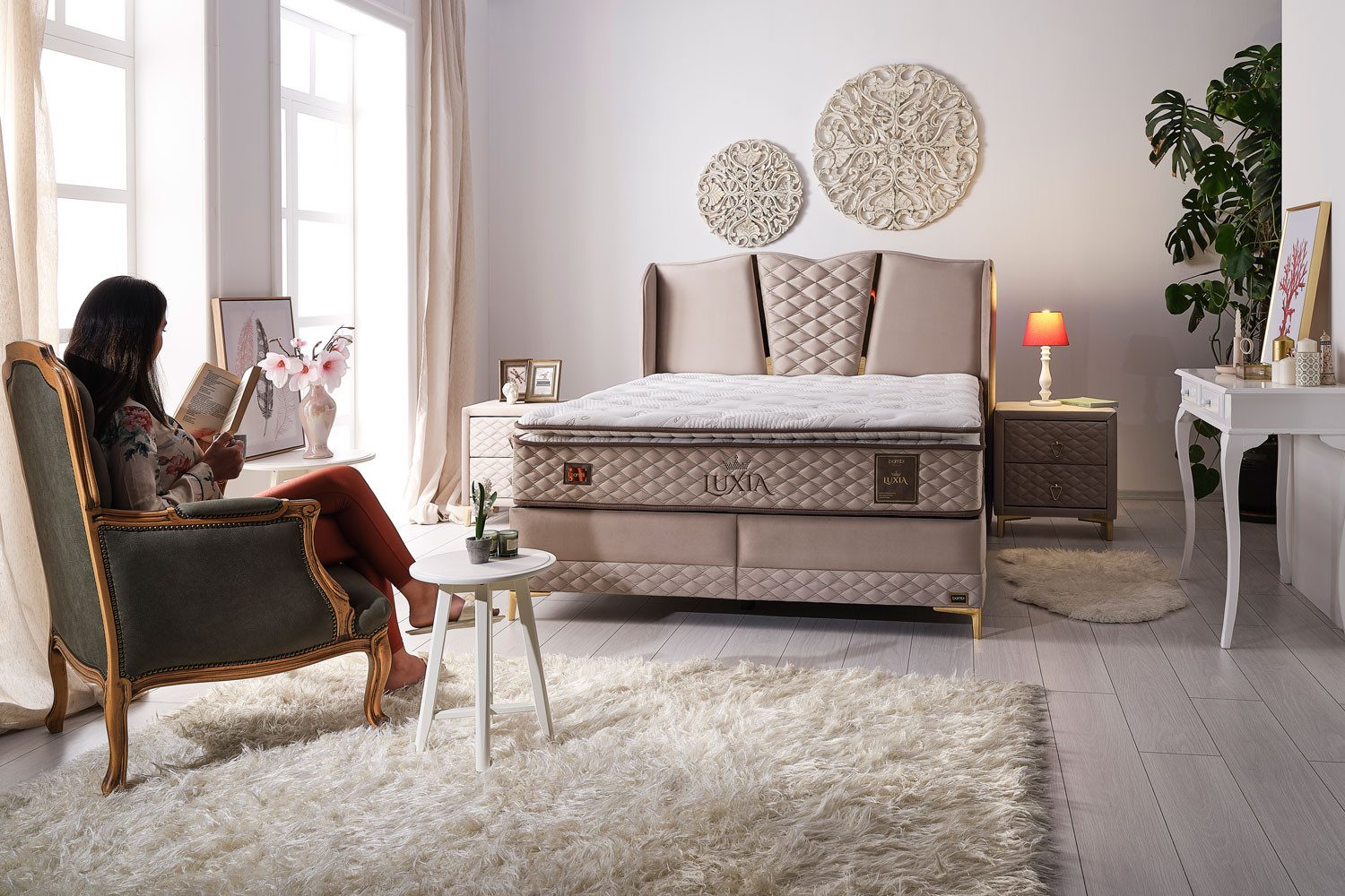 BAMBI YATAK Boxspringbett Set, Bambi Luxia, Schlafzimmerbett, Matratze mit günstig online kaufen