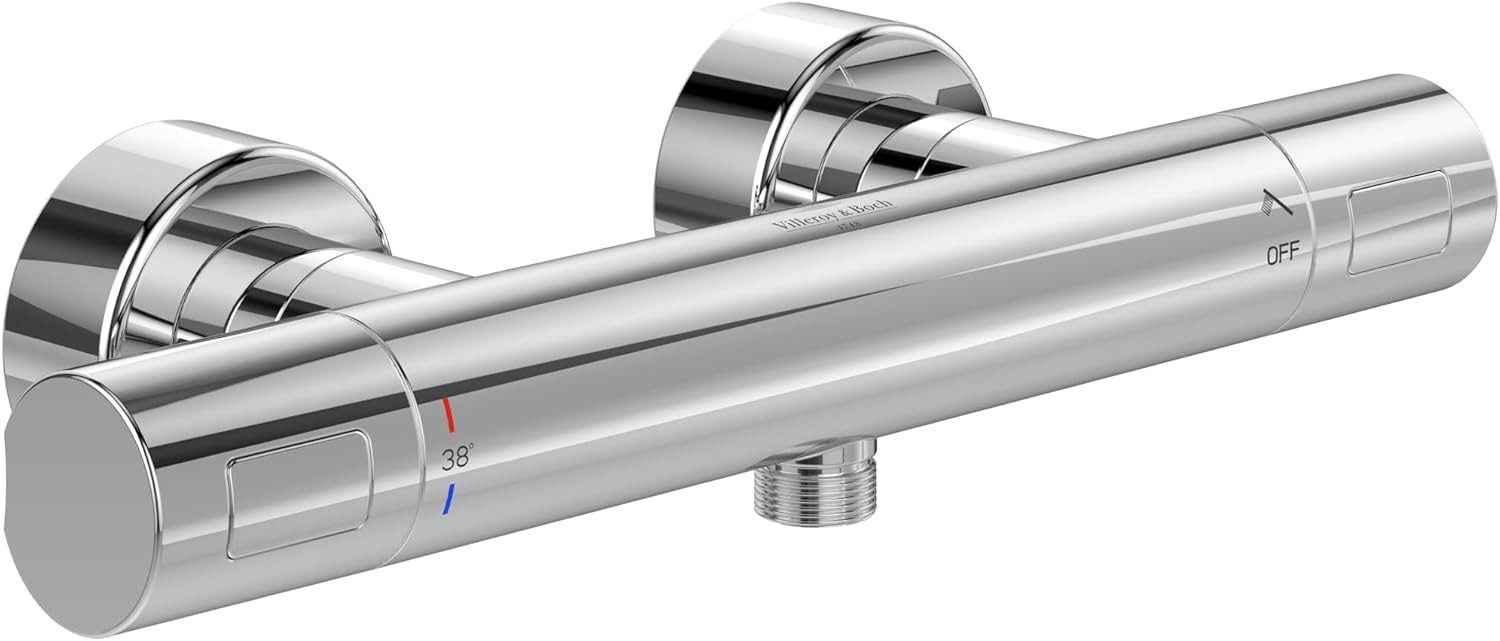 Villeroy & Boch Duschsystem, Höhe 60.40 cm, Thermostat, Handbrause, Aufputz, Chrom